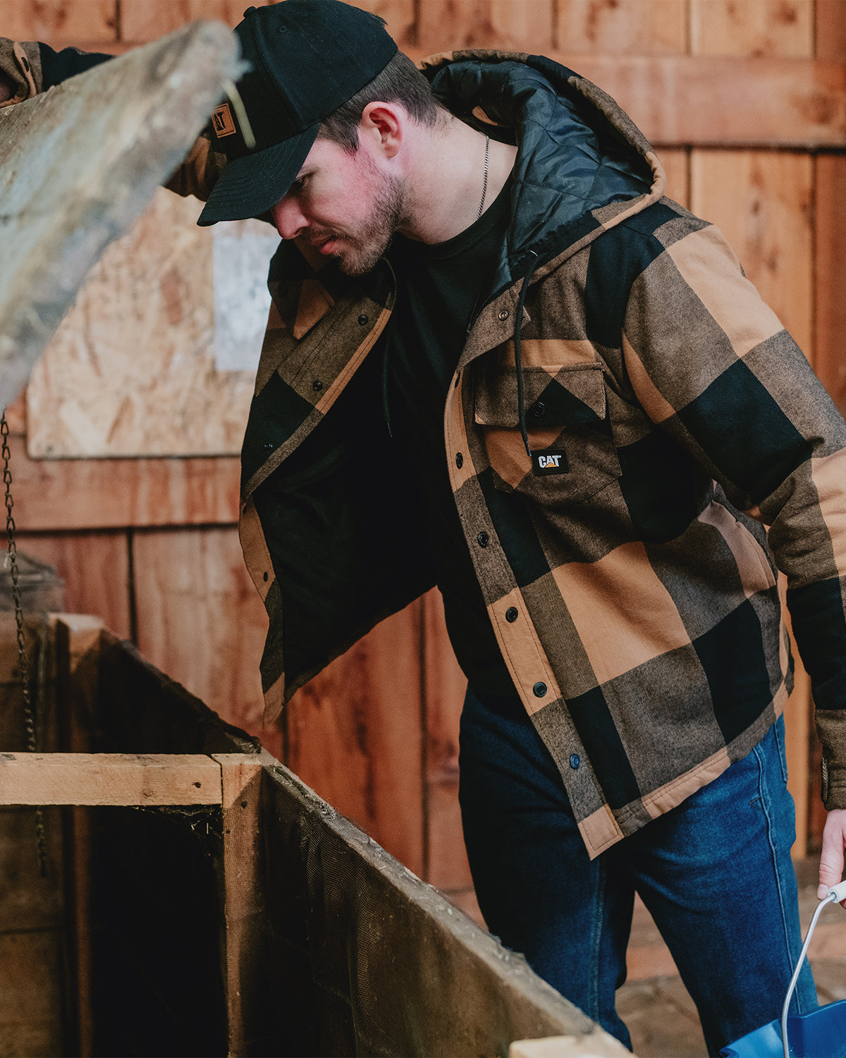 Men's Hooded Flannel Shirt Jacket - Soft Plaid Lined Coat for Outdoor Camping Hiking and Casual Wear