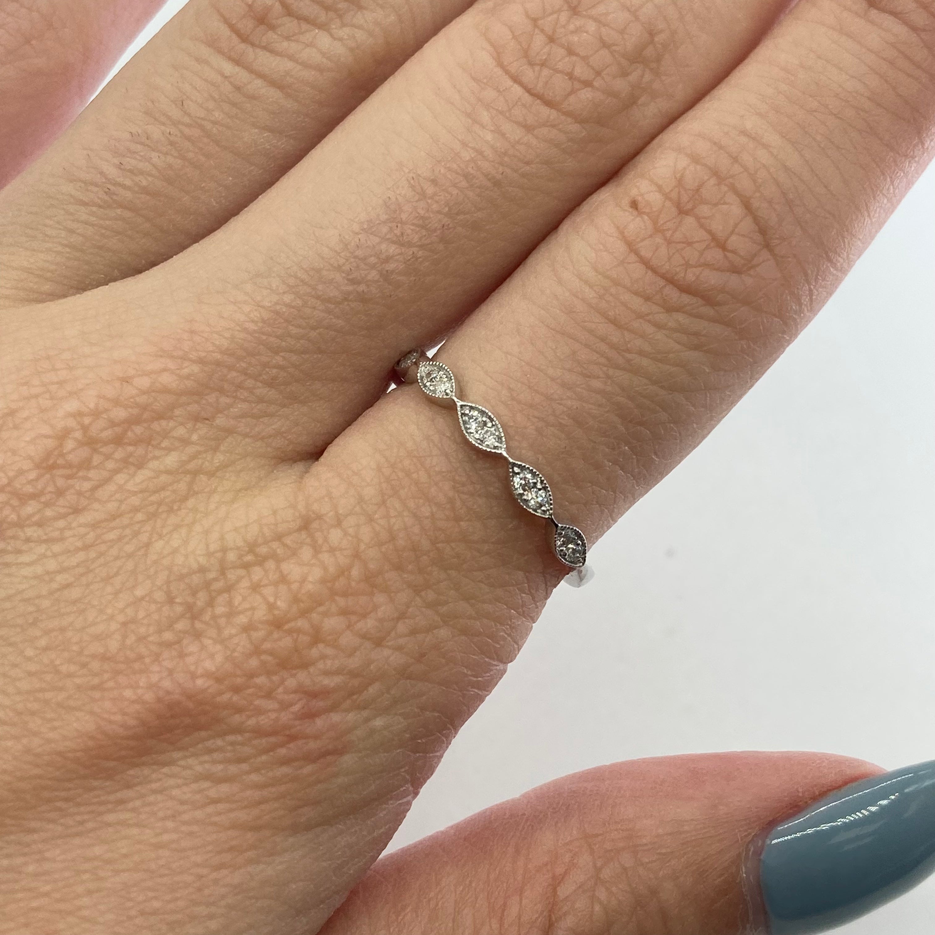 100 Ways Art Deco Inspired Wedding Bands - 0.15ctw Diamond Rings for Women | Vintage Style Engagement & Anniversary Rings | Perfect for Bridal Jewelry & Special Occasions