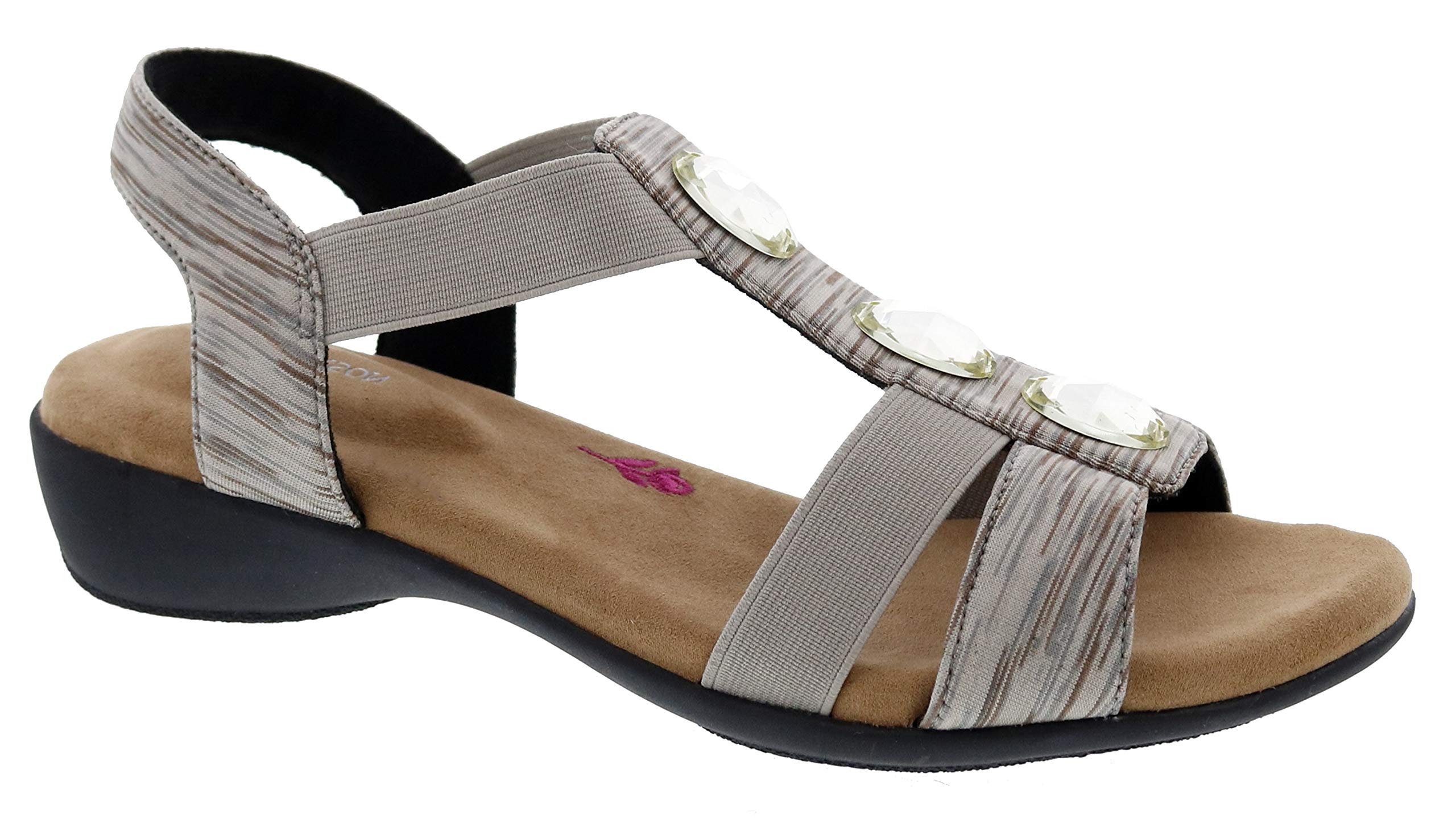 Ros Hommerson Mackenzie 67021 Women's Casual Leather Sandals with Elastic Strap - Comfortable Slip-On Summer Shoes for Walking, Travel & Beach Outfits