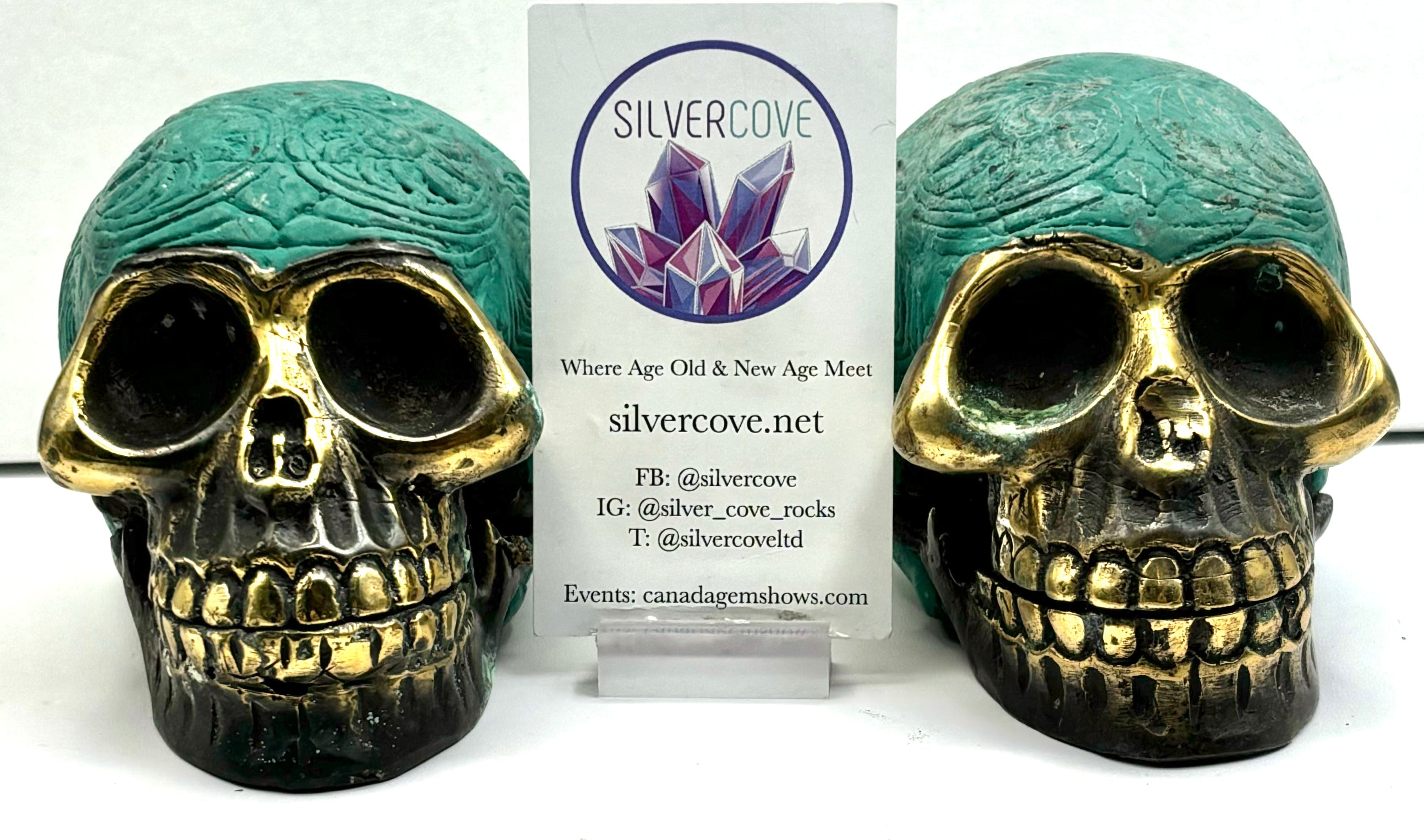 Handmade Bronze Skull Sculpture - Gothic Decor, Unique Home & Office Art, Perfect for Halloween & Dark Aesthetic Lovers