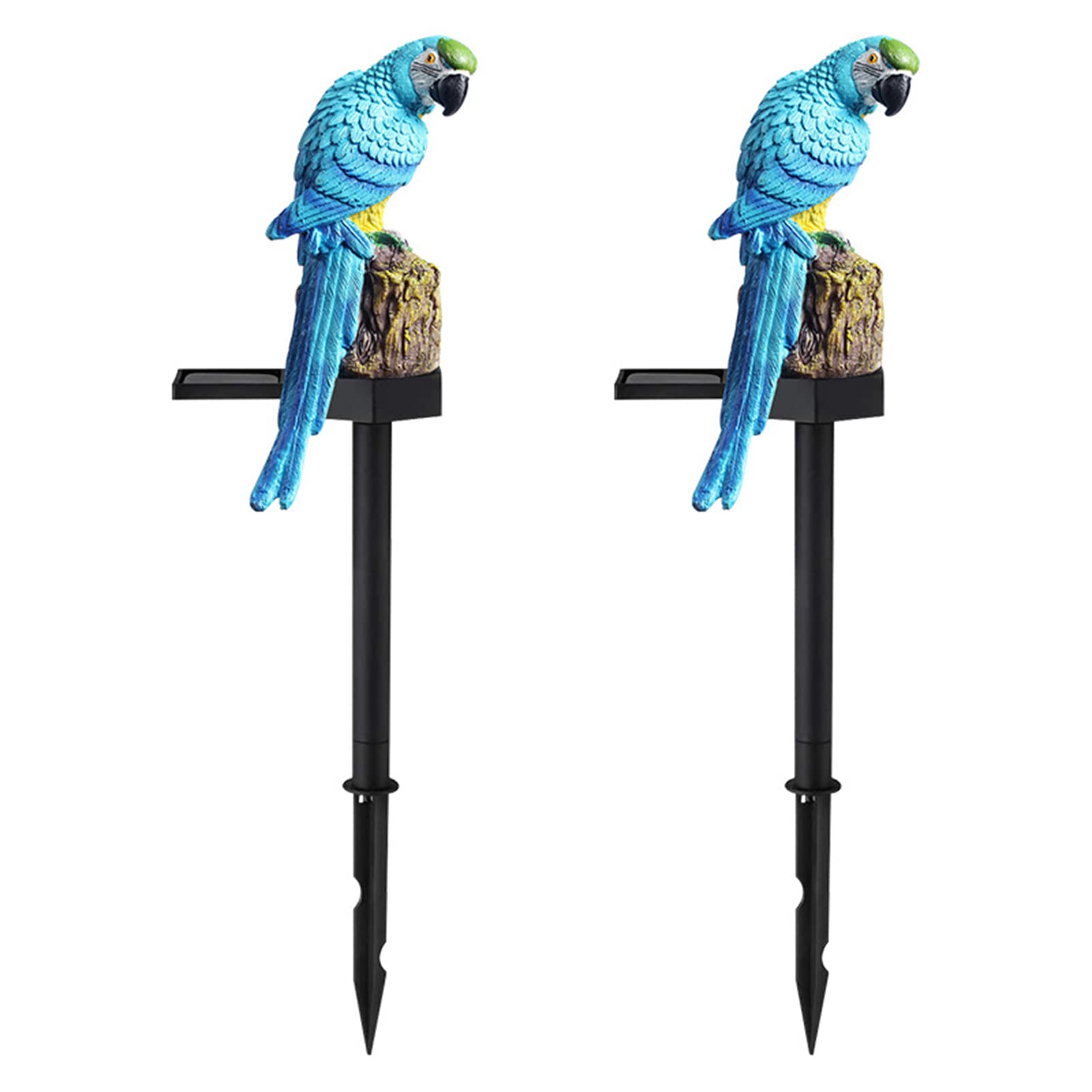 Solar LED Parrot Garden Lights - 2 Pack Waterproof Outdoor Decorative Figurines with Stake for Lawn, Pathway & Yard Decor | IP45 Weatherproof | Perfect for Patio, Garden & Landscape Lighting at Night