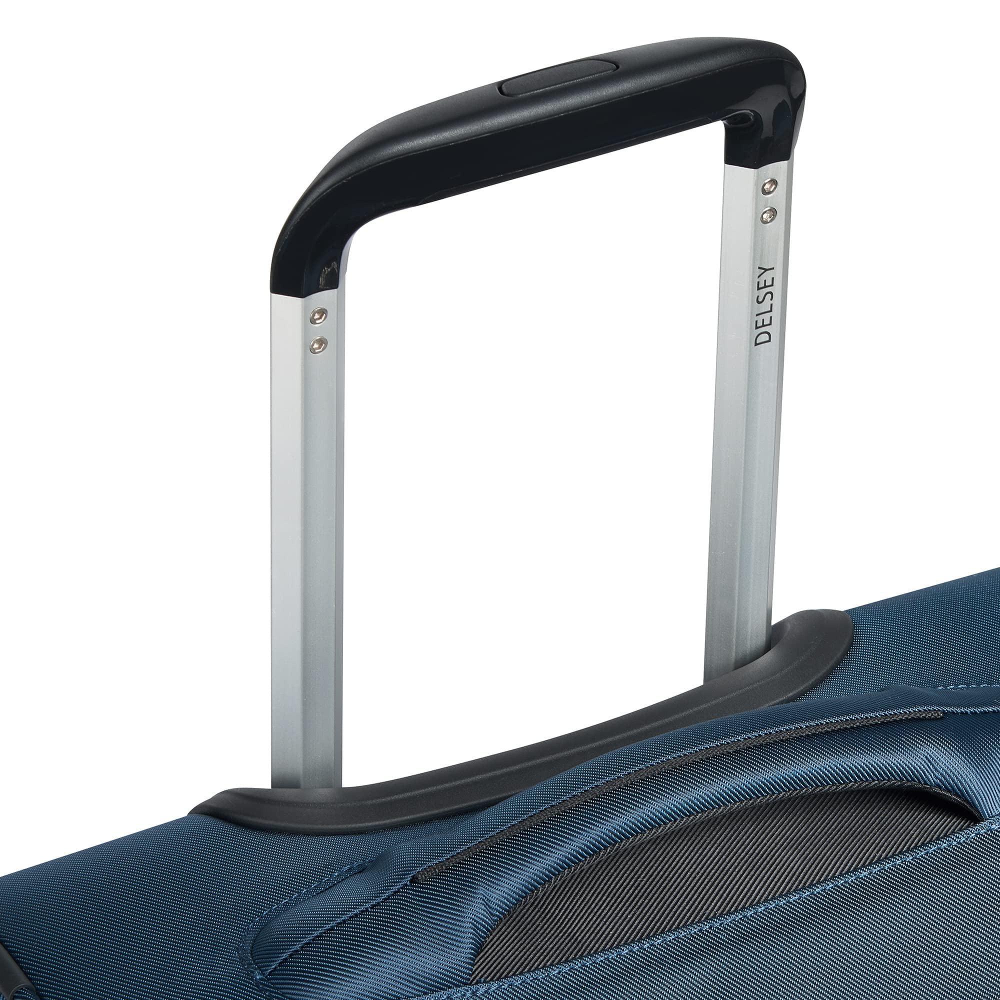 Delsey Paris Sky Max 2.0 Expandable Softside Spinner Luggage - 24 Inch Blue Checked-Medium Suitcase for Travel, Business Trips & Vacation | Lightweight Durable Carry-On with 360° Wheels