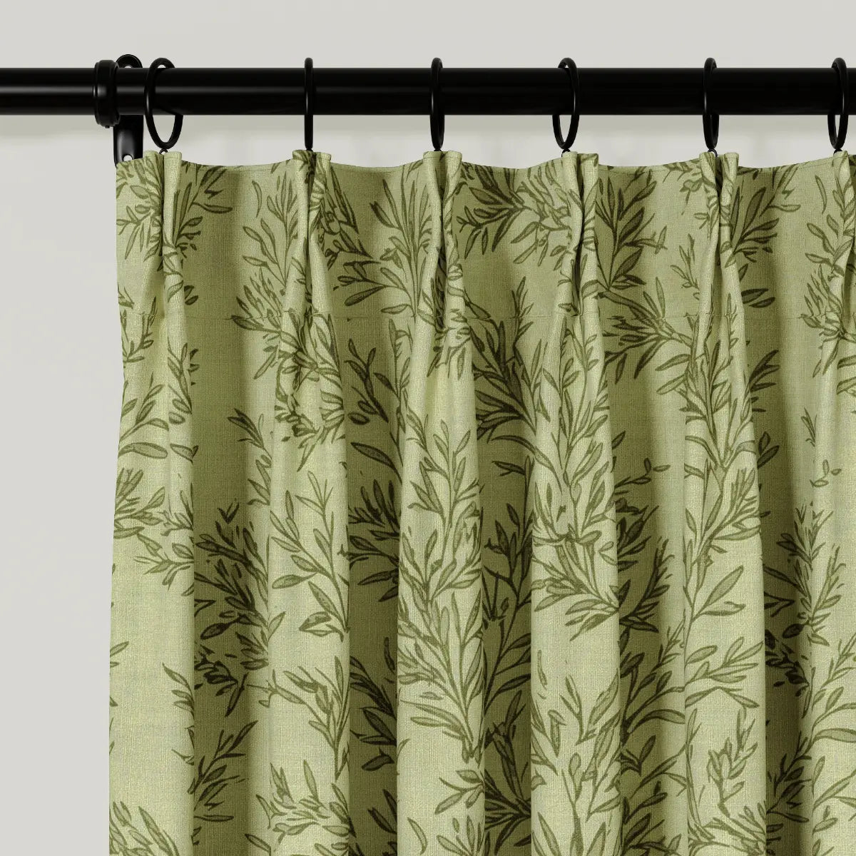 Elegant Sara Le Print Linen Pleated Cafe Curtains - Light Filtering Window Treatment for Kitchen, Dining Room & Bathroom