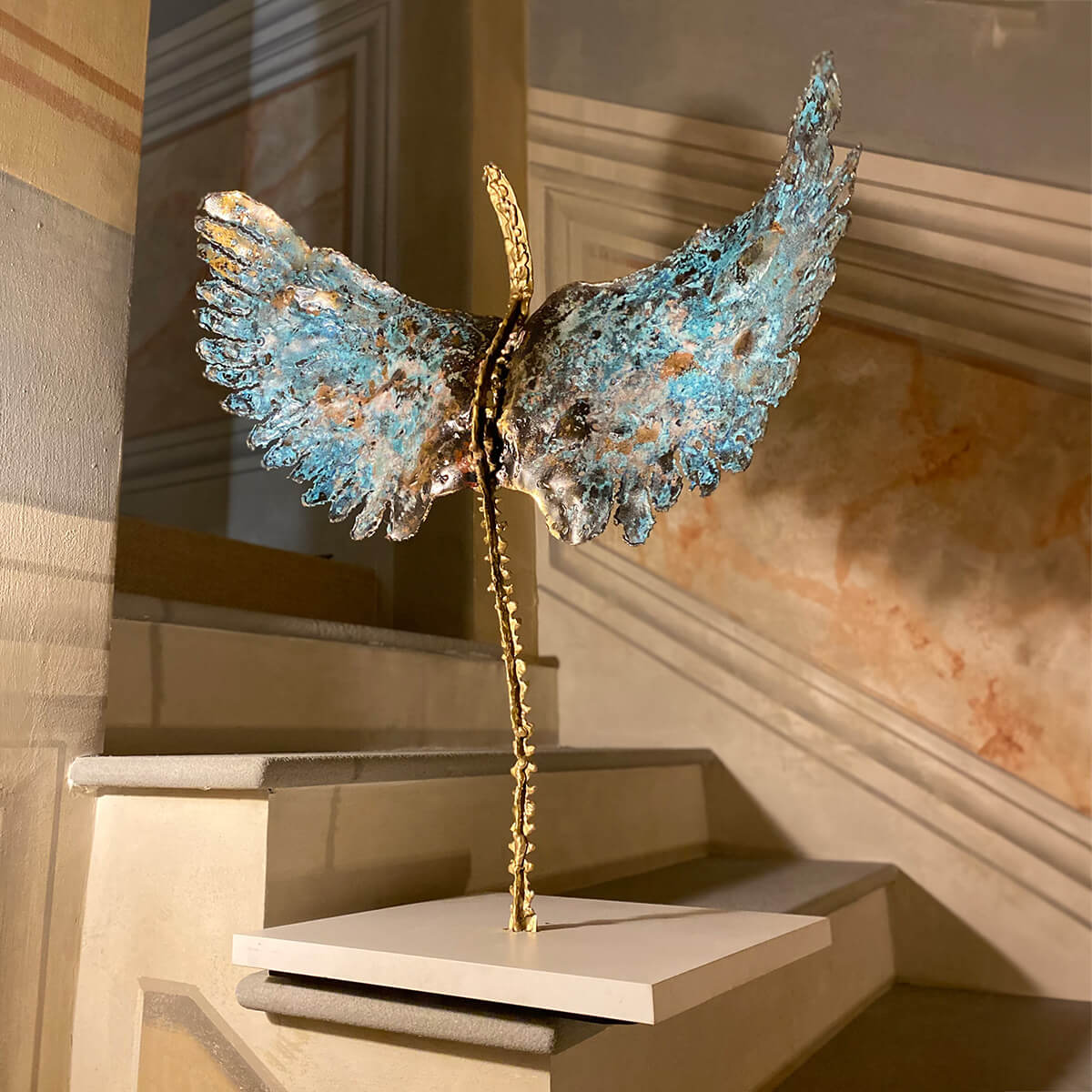 Angel Non-Anthropomorphic Brass Figurine - Elegant Home Decor, Gift for Collectors & Spiritual Spaces