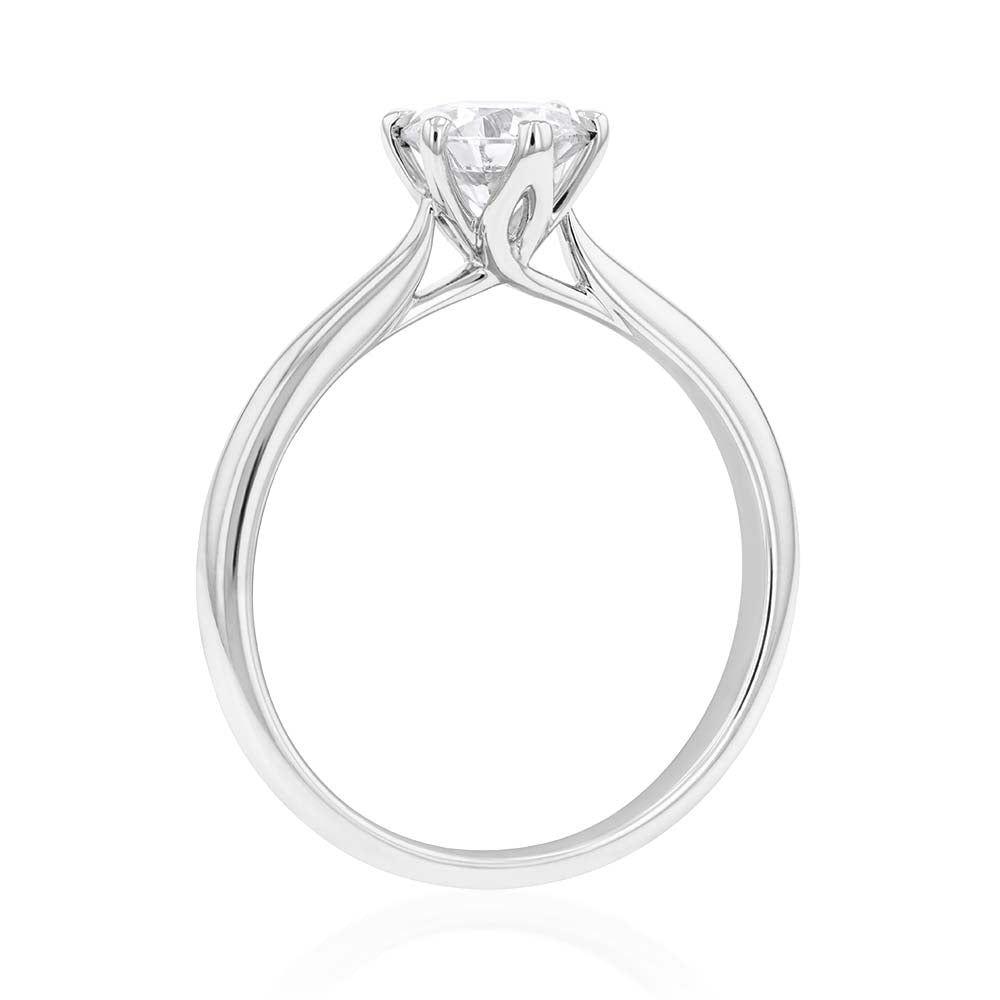 1.00 Carat GI SI Certified Diamond Solitaire Ring in 18K White Gold - Elegant Engagement & Wedding Ring for Women