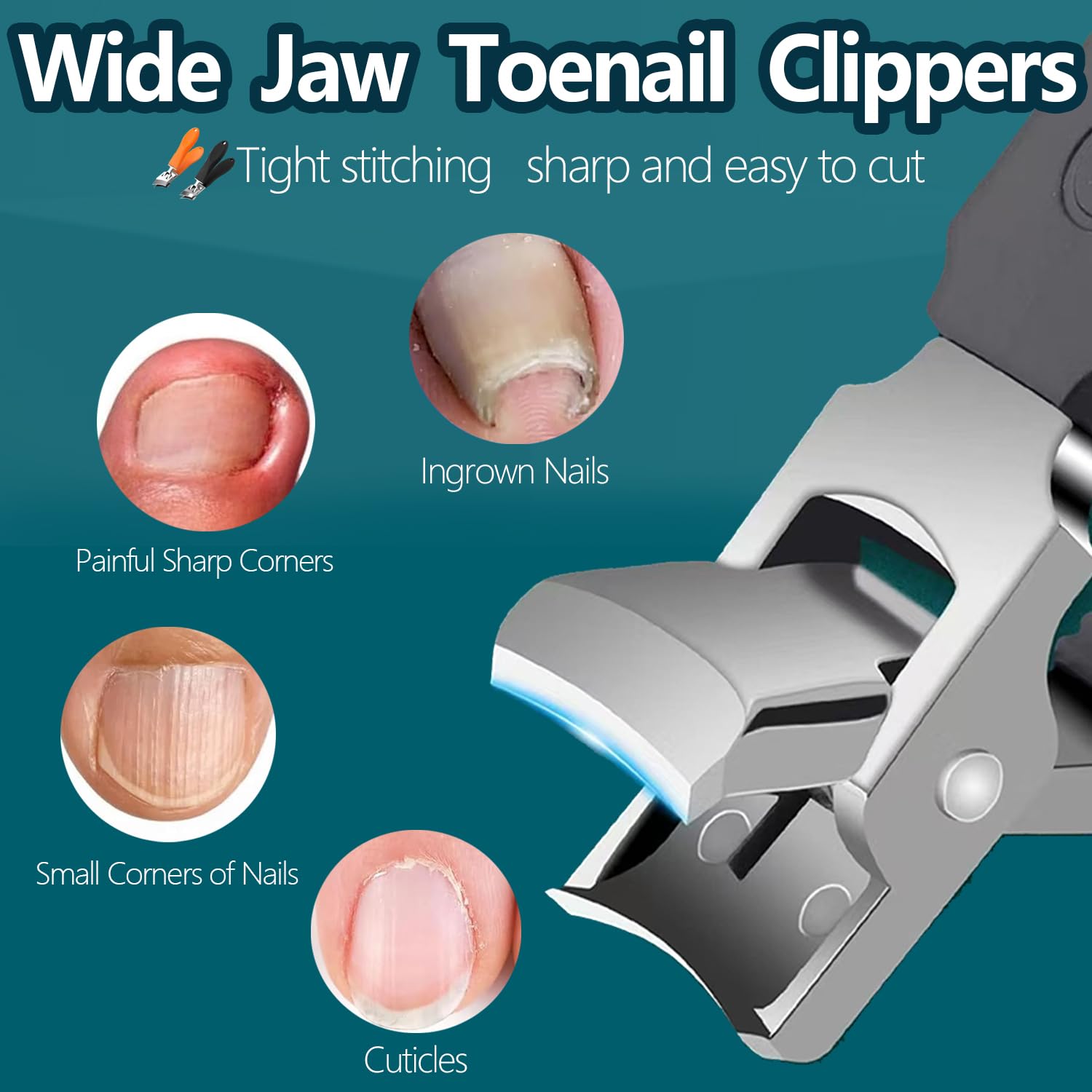 **Wide Jaw Slanted Nail Clipper for Men & Women – Anti-Splash Design, Ingrown Toenail Trimmer, Durable Black Nail Clippers – Perfect for Home, Travel, and Salon Use**