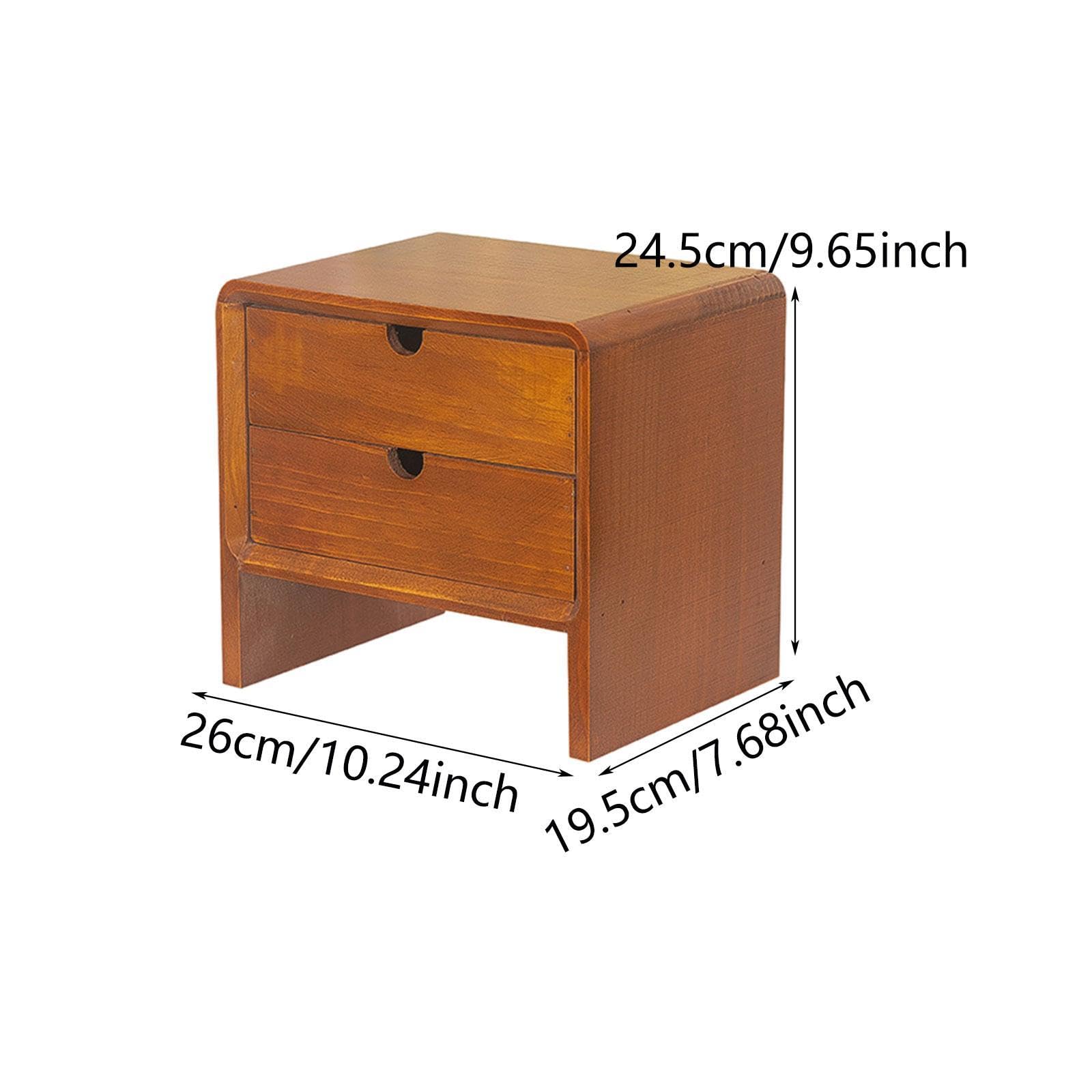 Large Wooden Storage Drawer Organizer Box - Rectangle Desktop Organizer with High Capacity for Home Office, Bedroom & Living Room - Perfect for Storing Stationery, Jewelry & Small Items