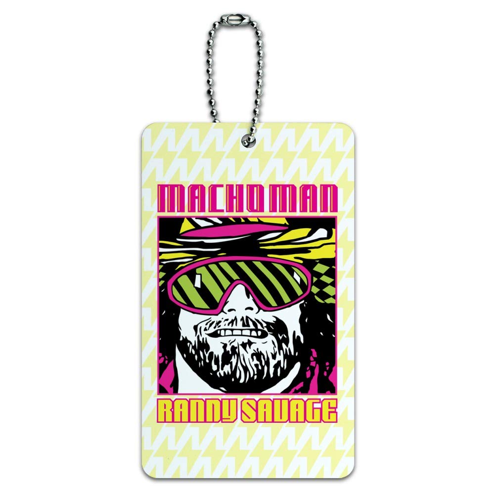 WWE Macho Man Bolt Luggage Tag - Durable Suitcase ID Card for Carry-On Bags - Perfect for Travel, Business Trips & Sports Events