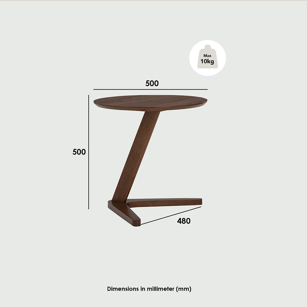 TRIS Modern Oak Side Table - Small End Table for Living Room, Bedroom, or Office - Natural Wood Nightstand with Sturdy Design