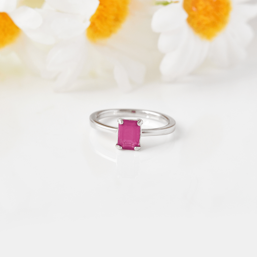 Natural Ruby Solitaire Ring - 14K Gold Engagement Ring for Women, Elegant & Timeless Jewelry Gift for Weddings, Anniversaries & Special Occasions