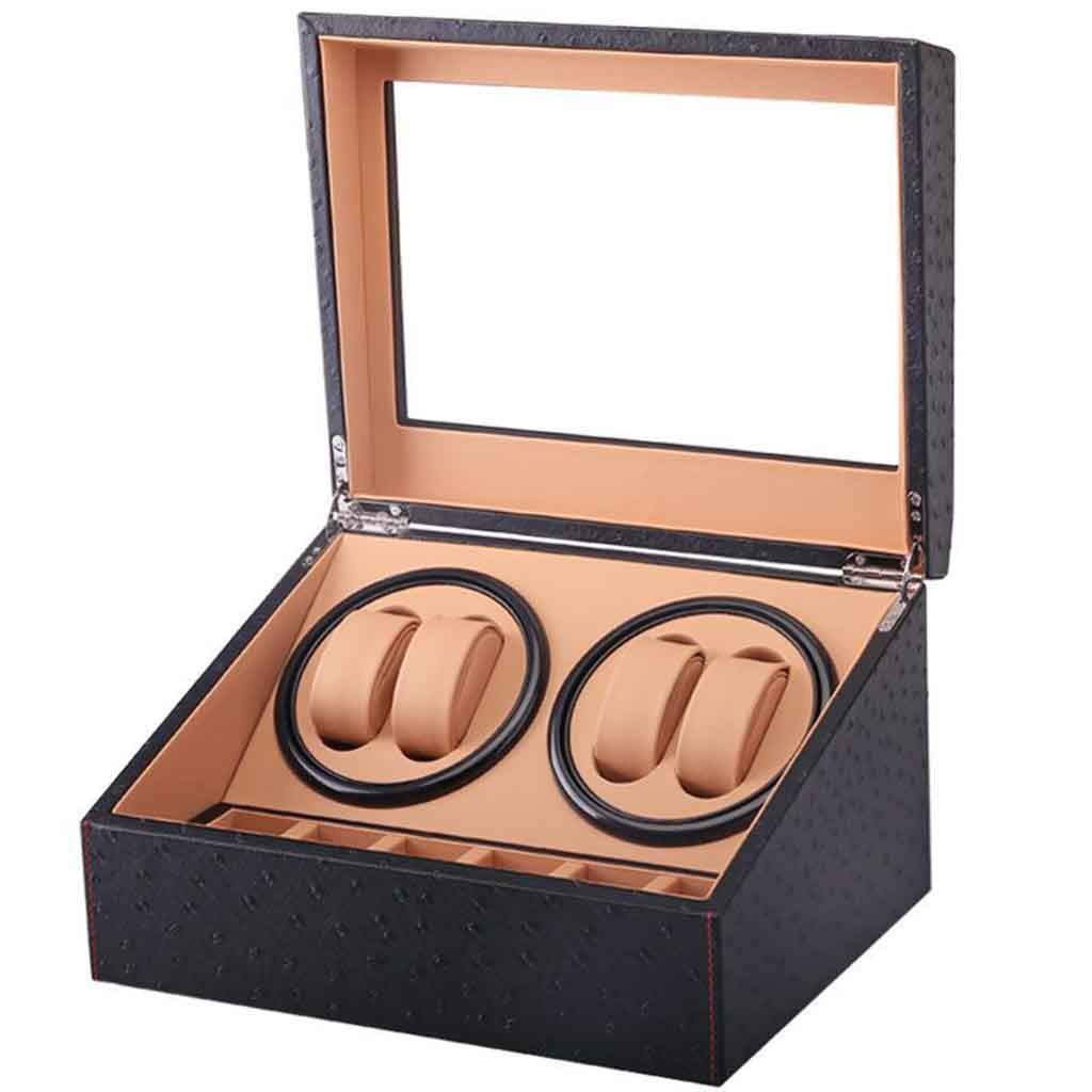 Double Automatic Watch Winder Box - Quiet Motor with 4+6 Rotation Modes for Men & Women | Premium Watch Storage Case & Jewelry Organizer | Perfect Gift for Watch Collectors & Luxury Home Decor
