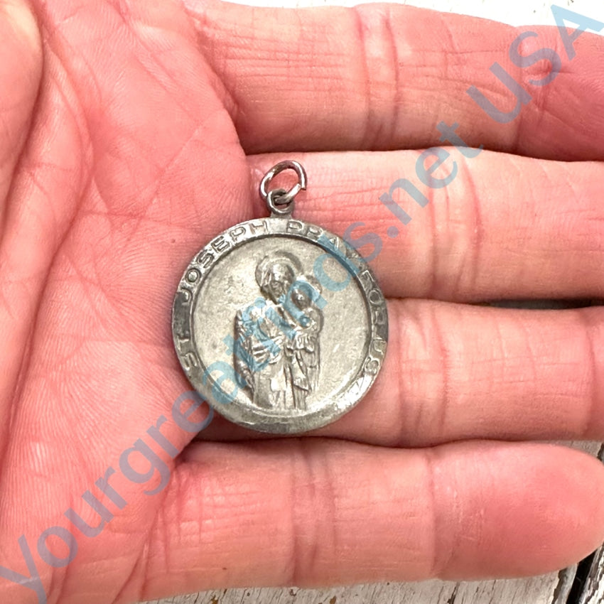 Vintage St. Joseph Devotional Medallion Pendant - Religious Jewelry for Prayer & Protection - Perfect for Catholics, Gifts & Faith-Based Occasions