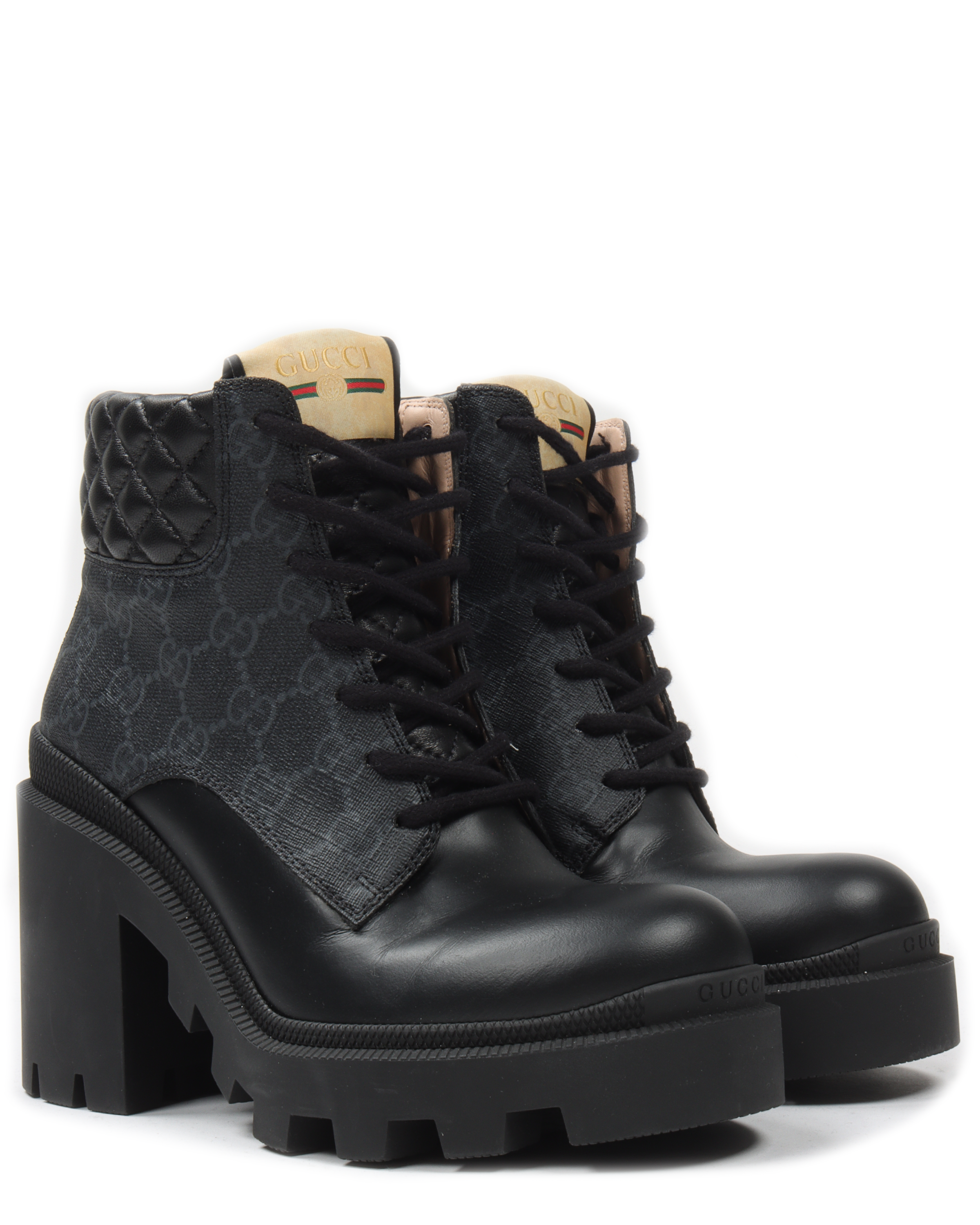 Gucci GG Monogram Ankle Boots for Women - Luxury Leather Chelsea Boots with Chunky Heel | Perfect for Office, Parties & Winter Fashion