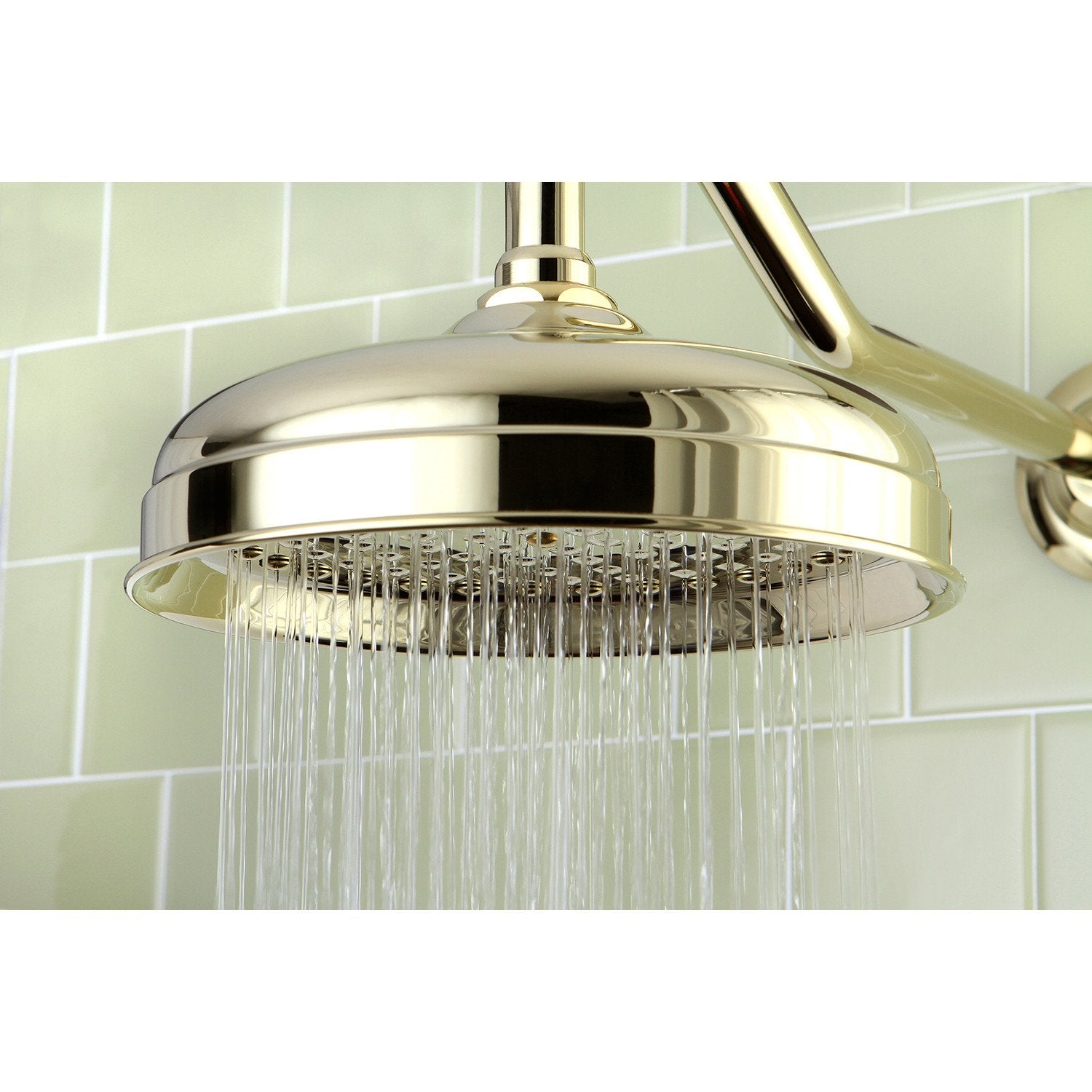 Premium Polished Brass Rain Shower Head - 8 Inch Large Rainfall Showerhead (Model K124A2) for Luxurious Bathroom Upgrade - Perfect for Master Bath, Spa-Like Experience & Modern Home Renovation