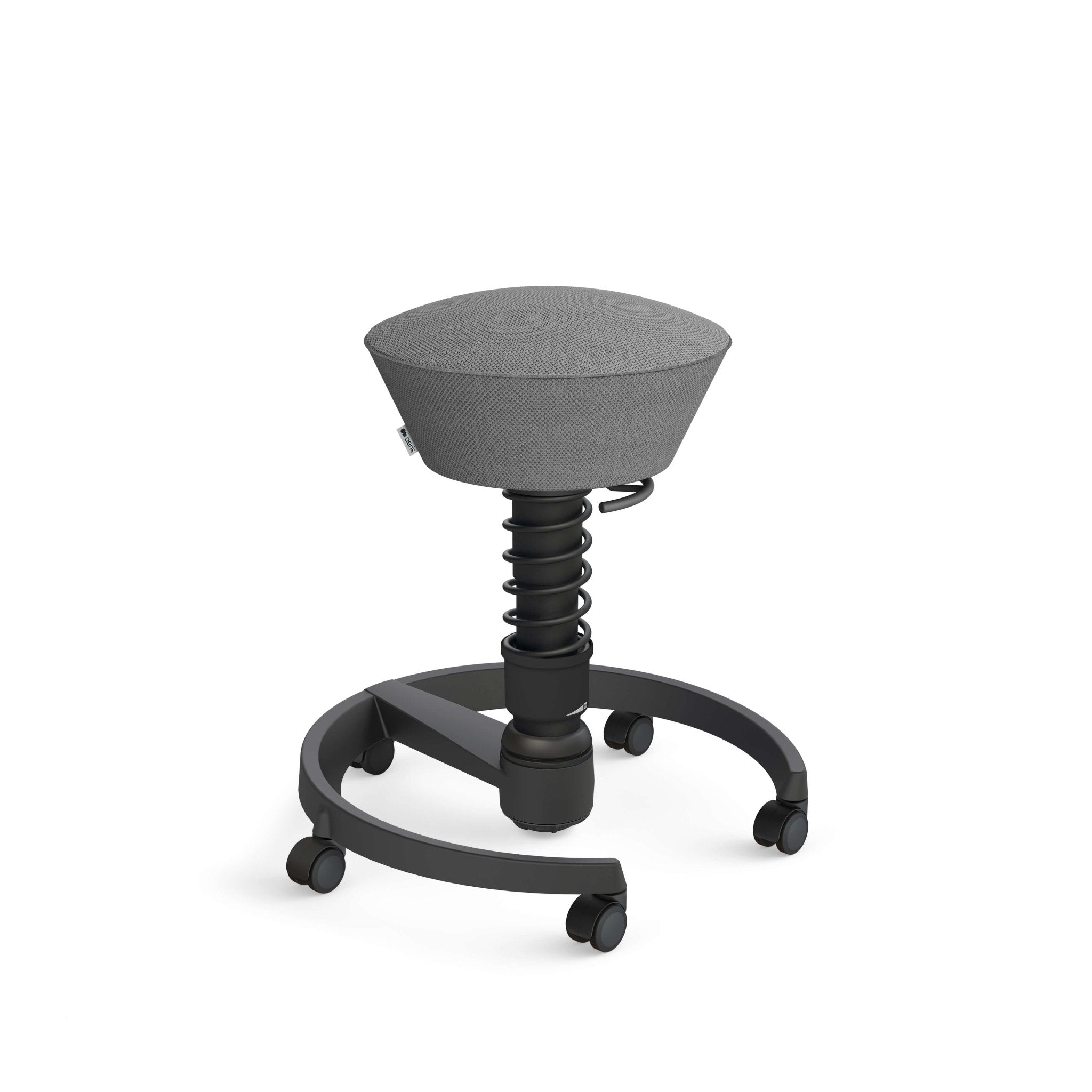 Aeris Swopper Active Sitting Stool with Black Castors - Ergonomic Office Chair for Home & Work - Improve Posture & Reduce Back Pain While Working or Gaming