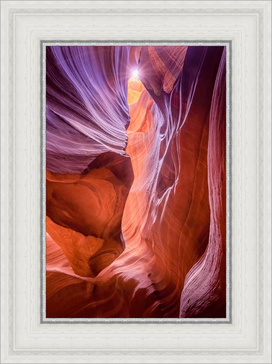 Antelope Canyon Sunburst Wall Art - Stunning Desert Landscape Photography Print for Home & Office Decor | Perfect for Living Room, Bedroom, or Gift