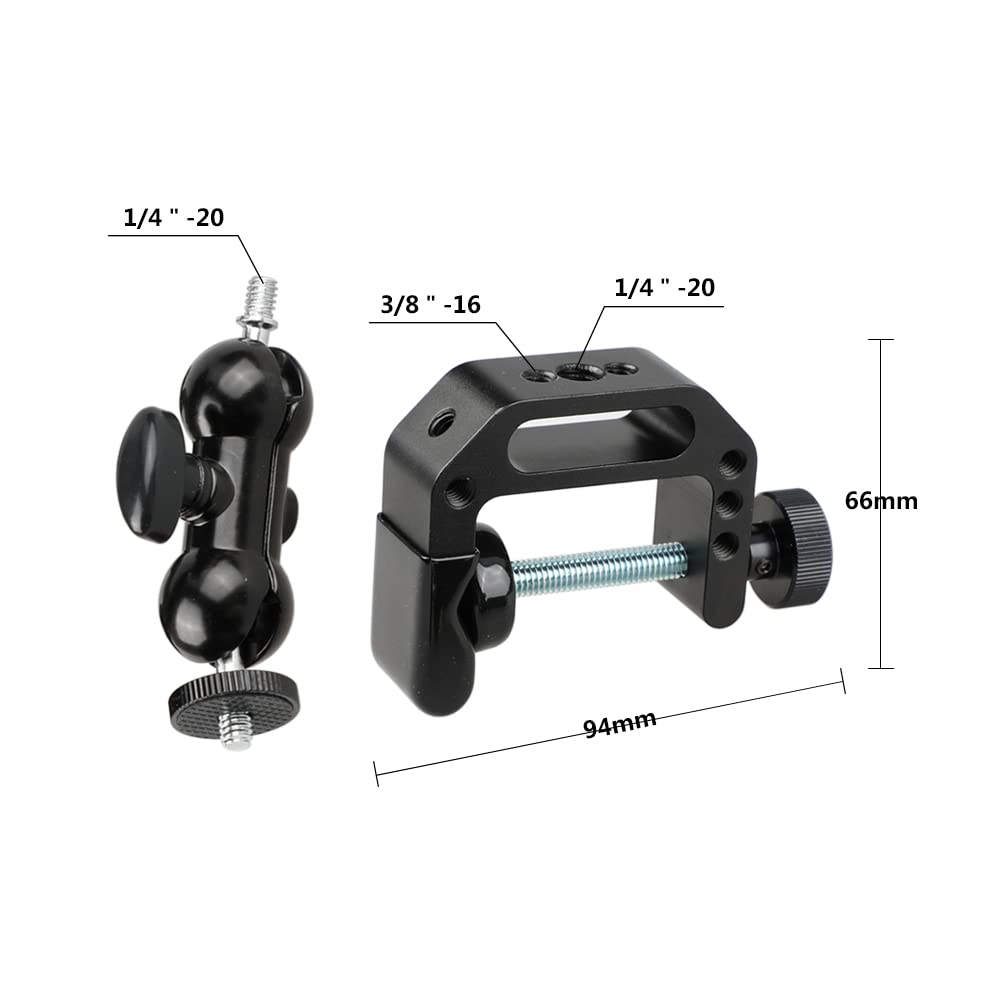 CAMVATE Universal DSLR Camera Clamp Mount - Heavy Duty Adjustable Holder for LED Video Lights, Binoculars & Photography Gear | Perfect for Vlogging, Filmmaking & Outdoor Adventures