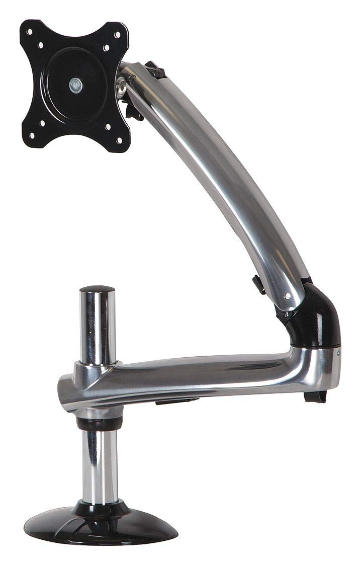 Adjustable Peerless Monitor Arm for 29-inch Screens - Heavy Duty Chrome Desktop Mount for Home Office & Gaming Setup