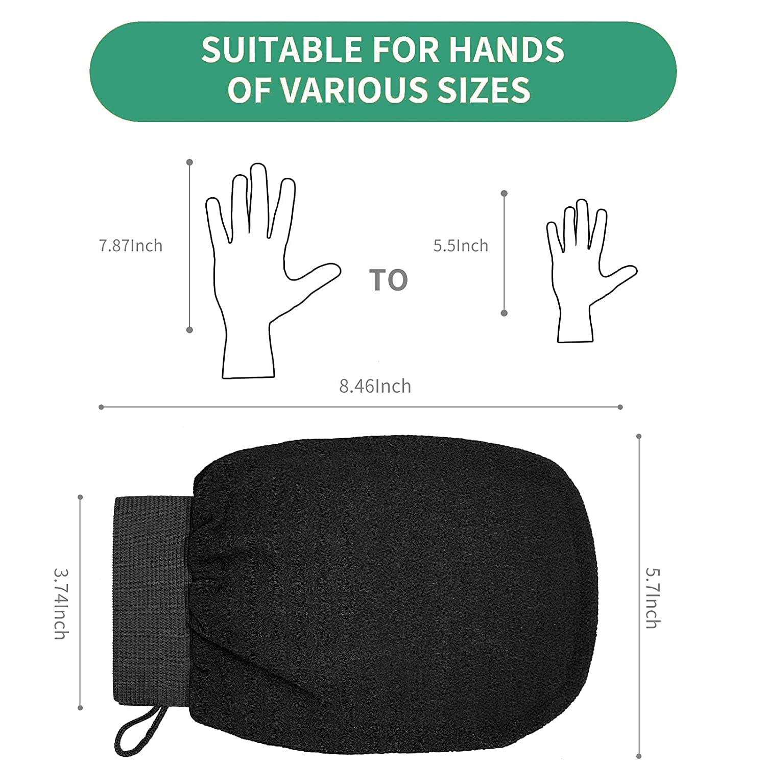 Xenon Venture 3-Pack Exfoliating Gloves for Face & Body - Dead Skin Remover & Turkish Silk Bath Mitt for Smooth Skin - Prevents Ingrown Hairs & Strawberry Skin - Ideal for Women's Skincare Routine & Spa Day at Home