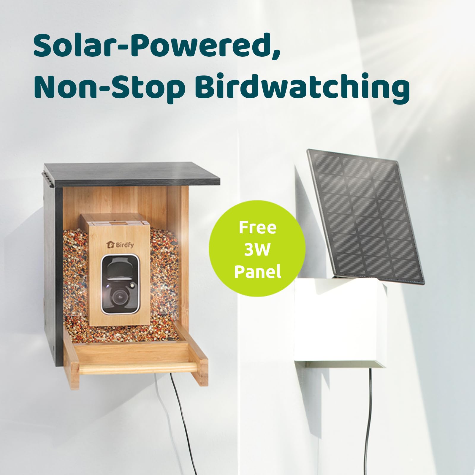 AI Smart Bird Feeder with Camera - Solar Powered Bamboo Birdhouse | Identifies 6000+ Species with Motion Detection | Perfect for Backyard Birdwatching & Nature Lovers Gift