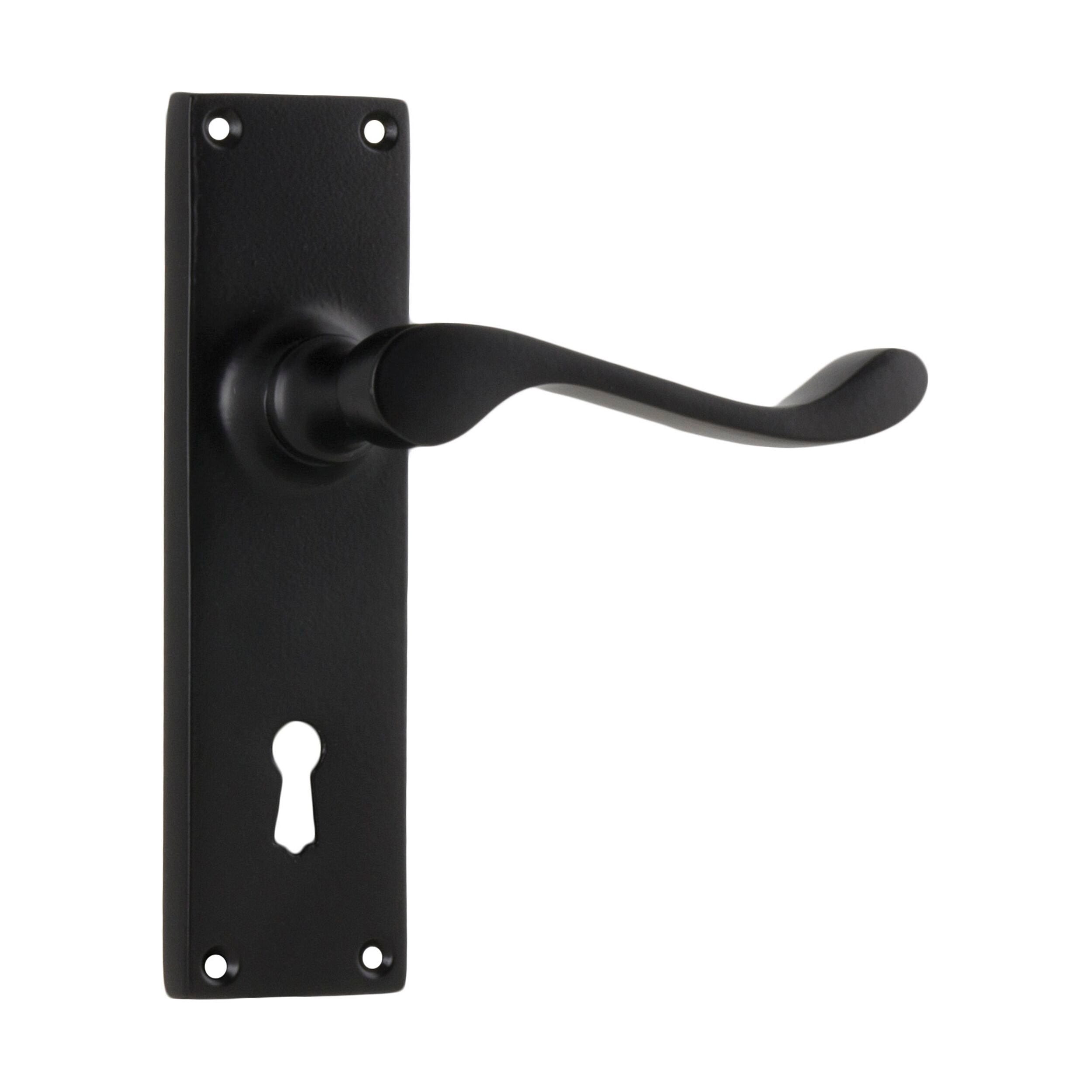1931 Victorian Door Lever Lock Pair - Matte Black Finish (H152xW42xP59mm) - Perfect for Historic Home Restoration & Antique Door Hardware Replacement
