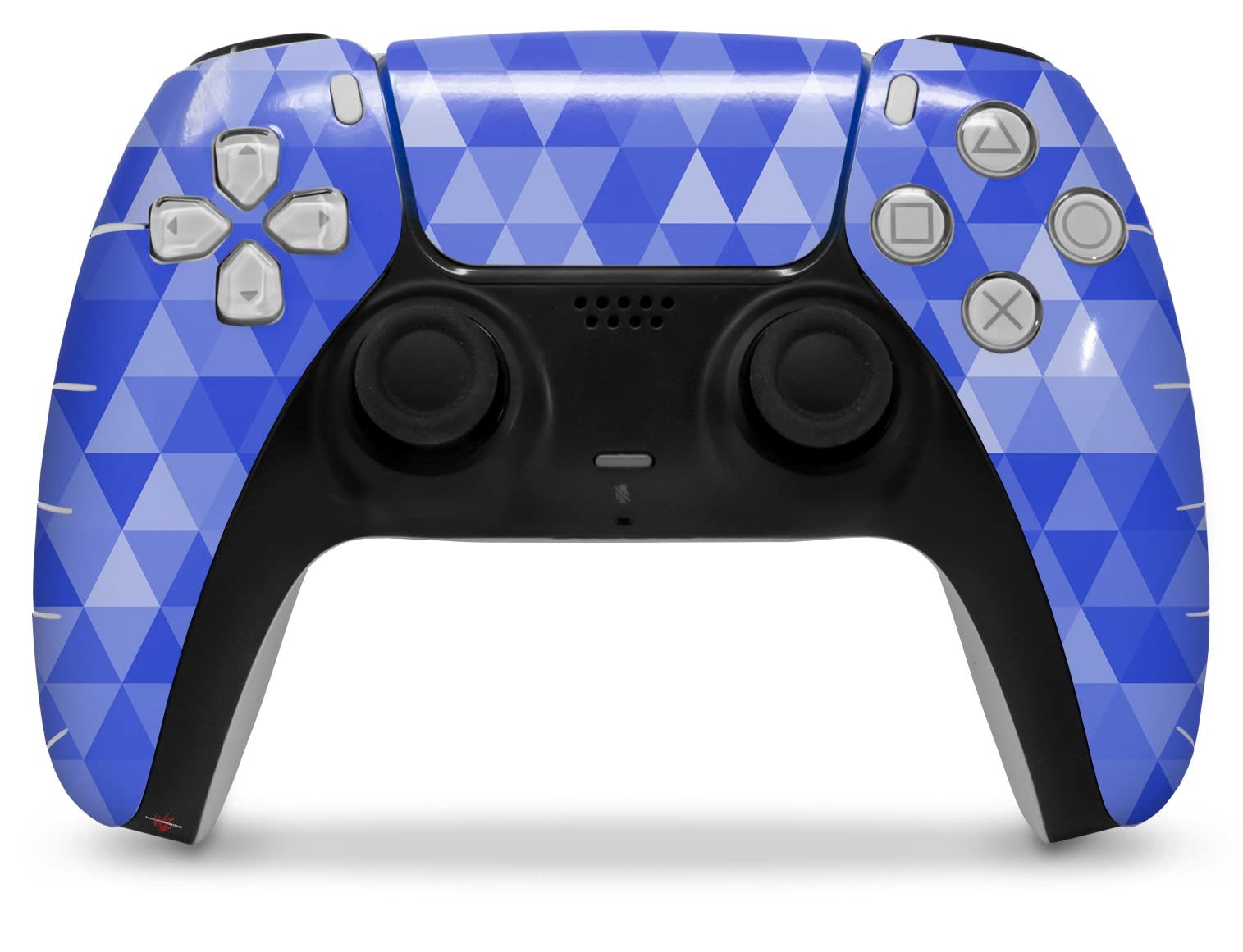 PS5 DualSense Skin Wrap - Triangle Mosaic Blue for Gaming Protection