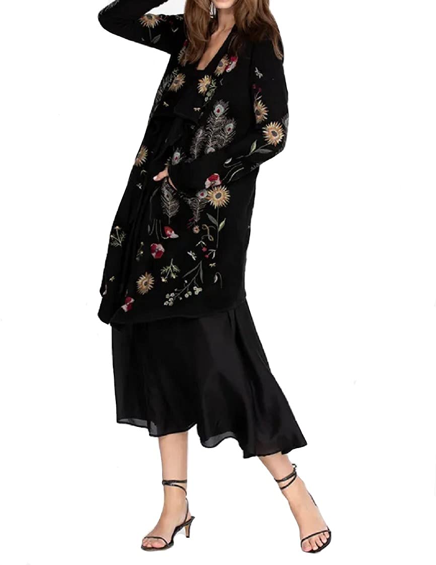 Biya Johnny Was Women's Long Sleeve Blouse - Elegant Floral Print Boho Top for Casual Wear & Special Occasions