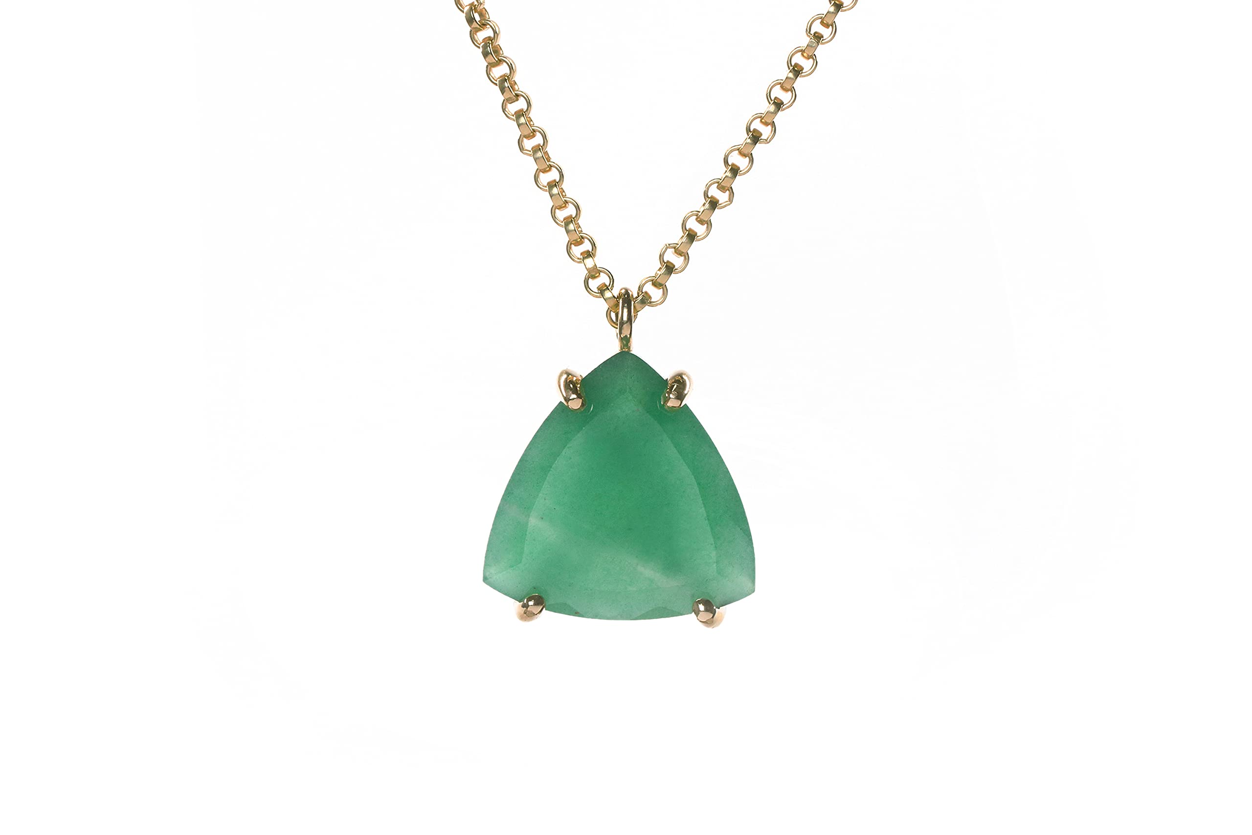 Anemone Trillion Green Aventurine Necklace - Handmade Bohemian Gemstone Pendant Jewelry for Women - Adjustable Statement Necklace for Spiritual Healing, Meditation & Boho Fashion