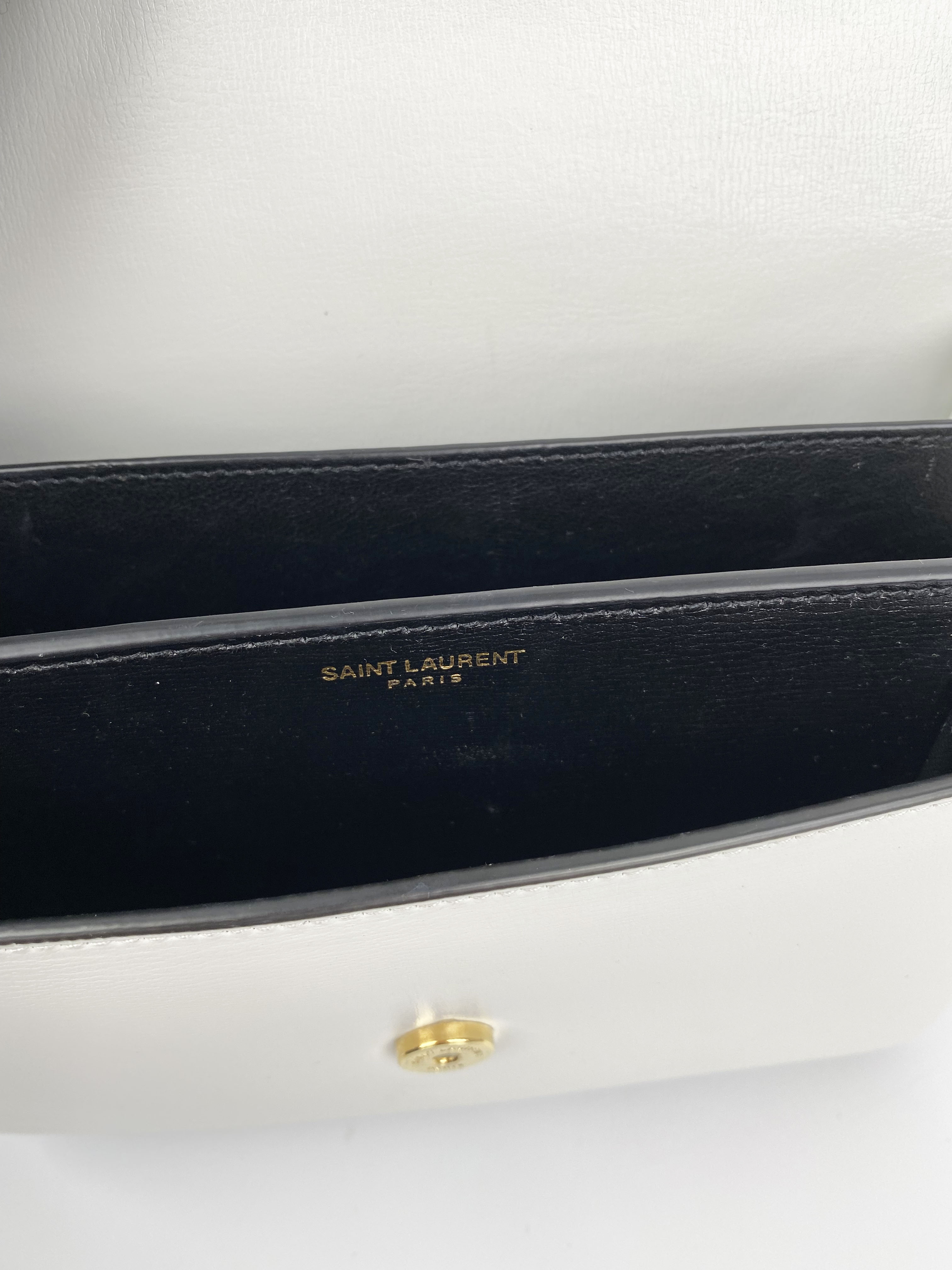 Saint Laurent Sunset Bag - Black & White Two-Tone Designer Handbag for Women | Perfect for Evening Parties, Date Nights & Luxury Fashion Accessories