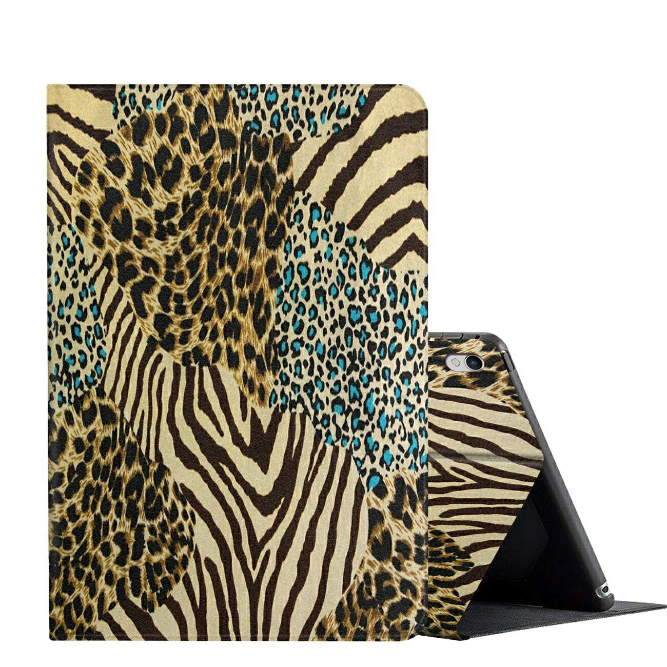 Premium AMOOK Adjustable Folio Stand Case with Auto Wake/Sleep Smart Cover for iPad Air 3 (2019) & iPad Pro 10.5 (2017) - Anti-Slide Protection & Stylish Zebra Print - Perfect for Work, Travel & Home Use
