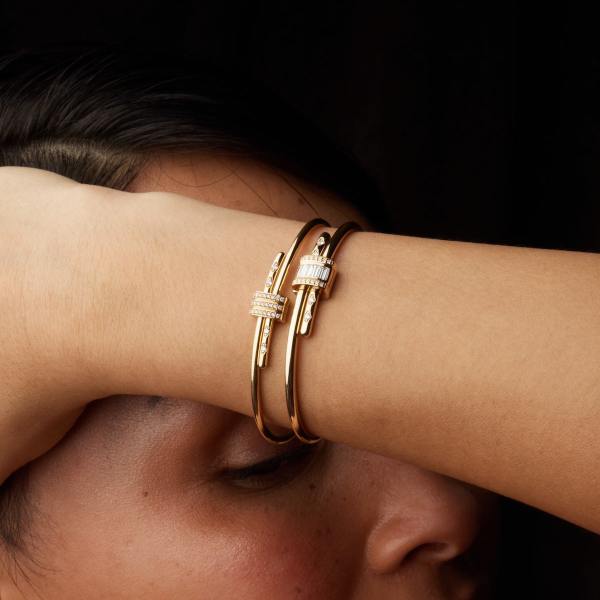 Vaulted Diamond Latch Bracelet - Elegant 14K Gold Tennis Bracelet for Women, Perfect for Weddings, Anniversaries & Special Occasions
