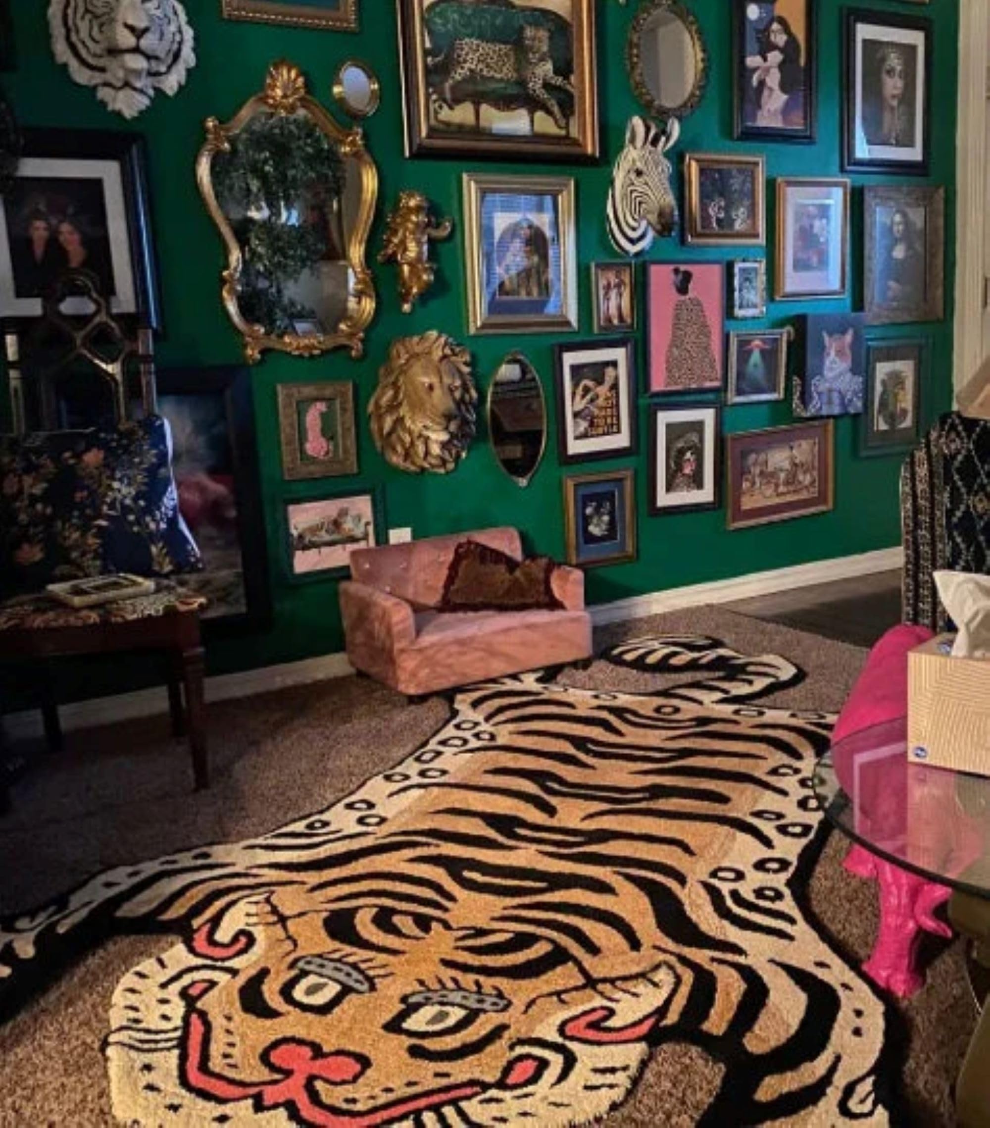 Handmade 100% Wool Tibetan Tiger Skin Rug 4x6 Ft - Stain-Resistant Tufted Area Carpet for Modern Home, Kids Room & Bedroom Decor | Perfect for Bohemian Style Living Room, Nursery or Cozy Cabin Retreat