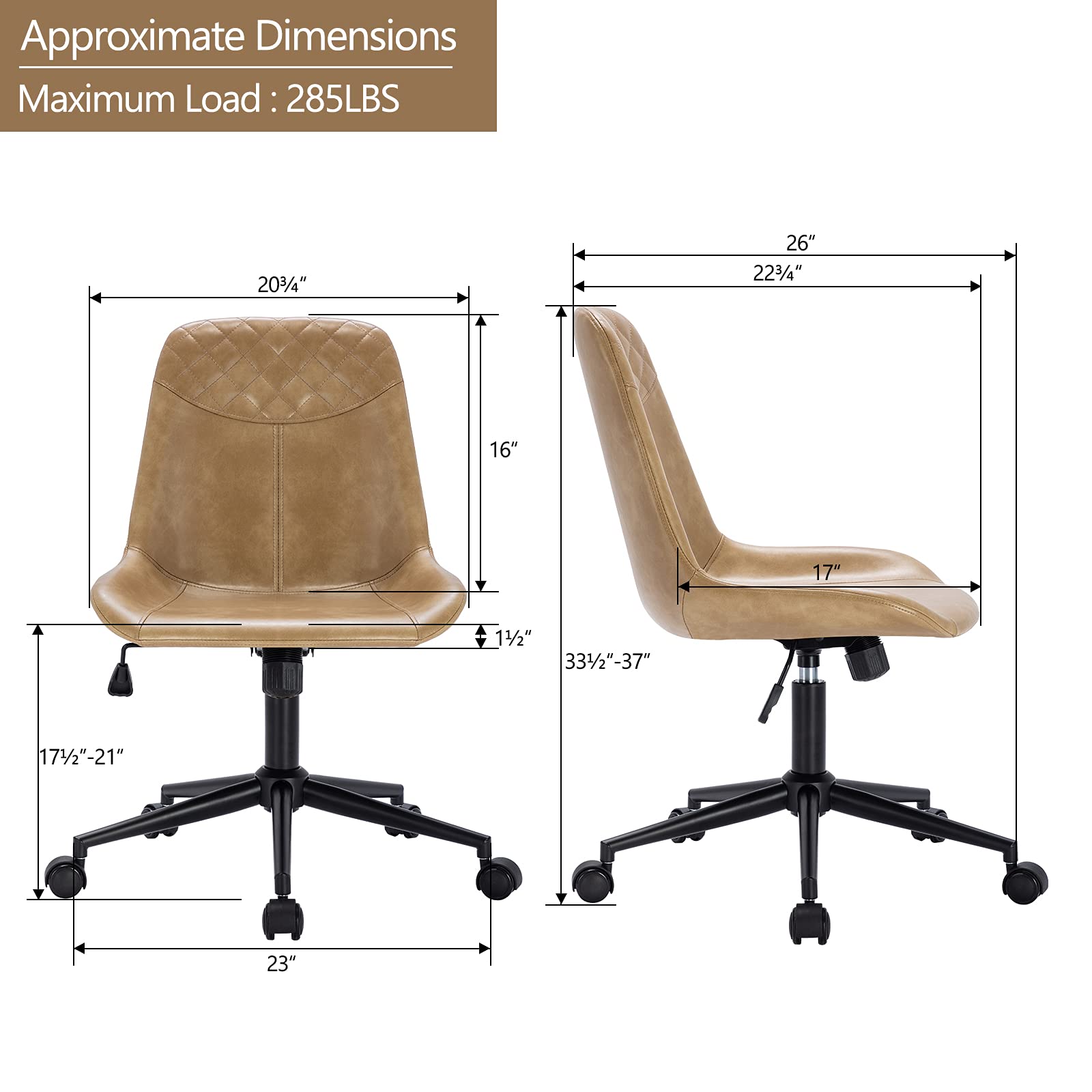 DUHOME Modern PU Leather Office Chair - Ergonomic Swivel Desk Chair with Adjustable Height for Home & Computer Work - Perfect for Office, Gaming & Study