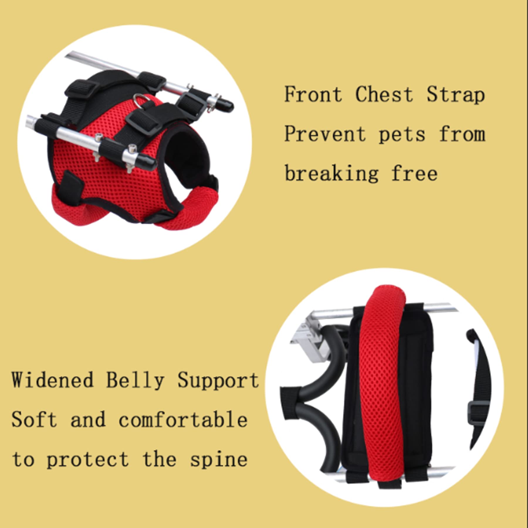 Adjustable Dog Wheelchair for Small Dogs with Disabled Hind Legs - Lightweight Pet Mobility Aid, Easy to Assemble (Medium Size) - Perfect for Injured, Elderly or Disabled Pets Indoor/Outdoor Use
