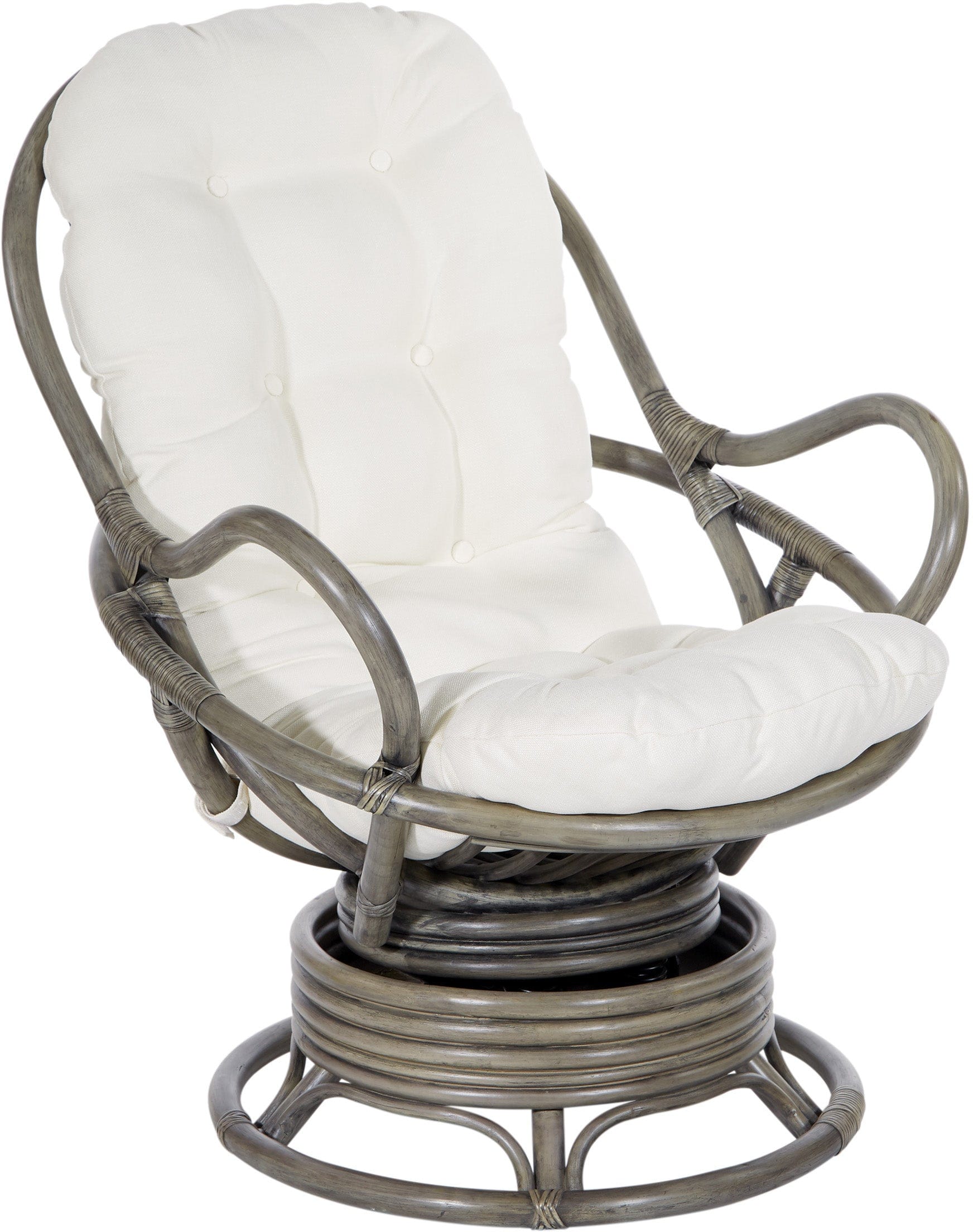 Office Star Tahiti Rattan Swivel Rocker Chair [TAH320] - Comfortable Wicker Patio Furniture for Outdoor Lounge, Porch & Garden Relaxation