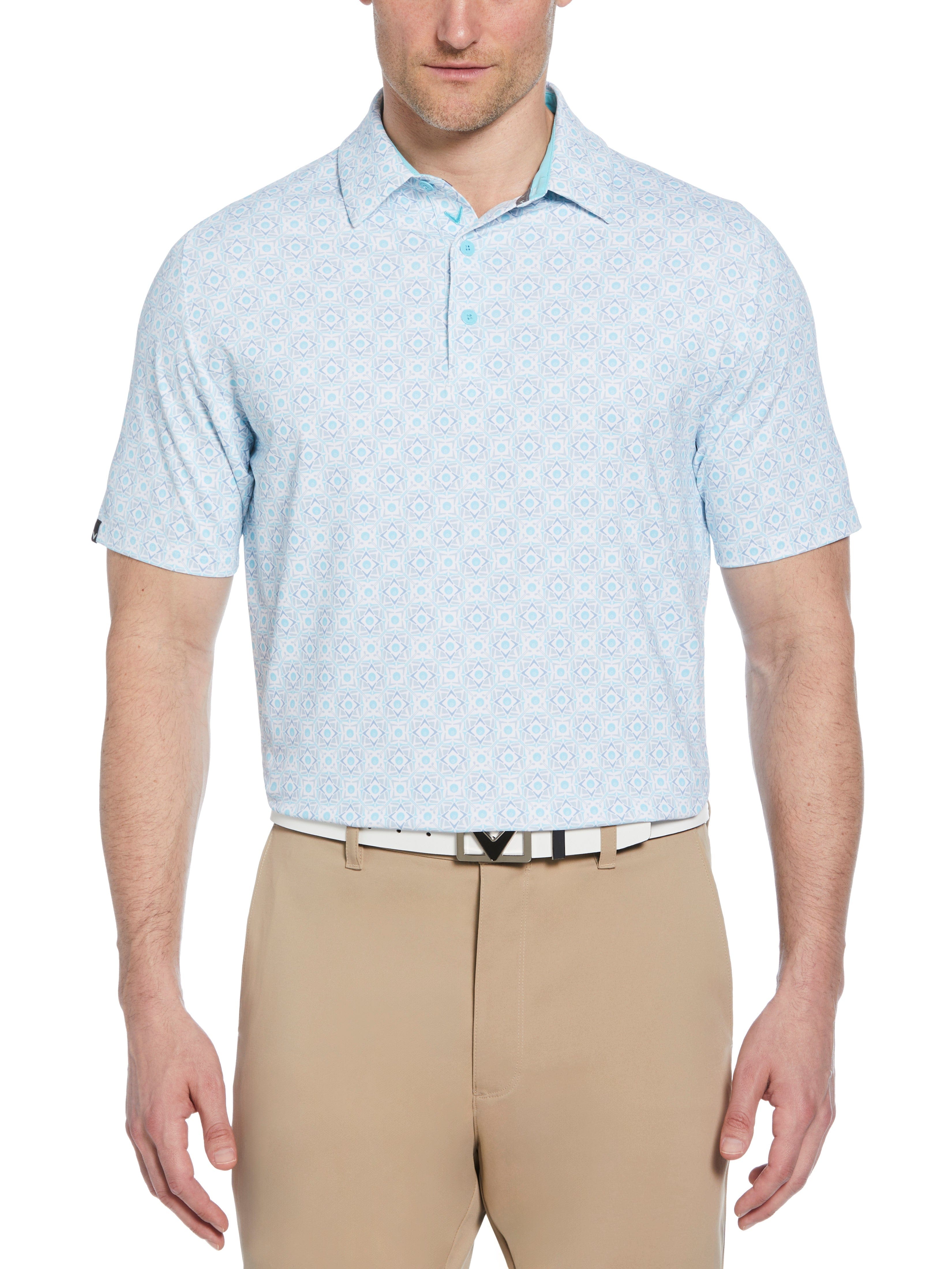 Men's Stylish Foulard Print Golf Polo Shirt - Breathable & Comfortable for Golf, Casual Wear & Outdoor Activities