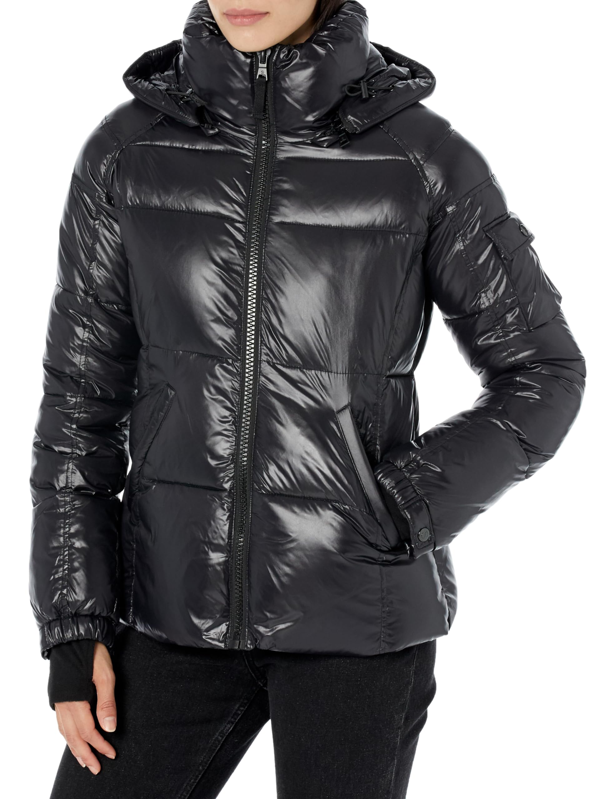 S13 Women's Gloss Kylie Puffer Coat - Winter Warm Faux Fur Hooded Jacket for Fashion & Outdoor Activities | Perfect for Snow, Travel & Daily Wear