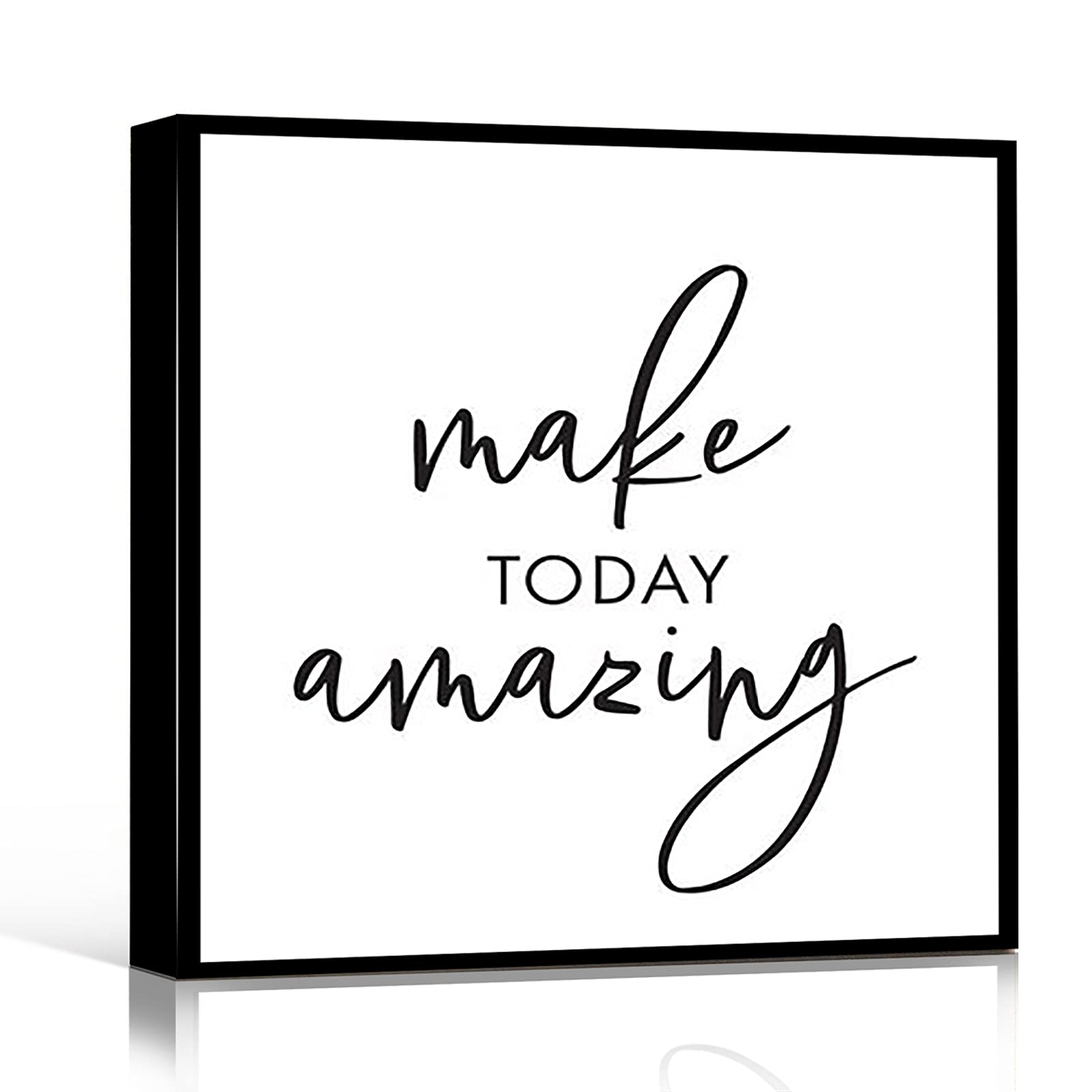 Kids Bedroom Decor | Women's Bedroom Decor | Doctor Office Decor | Motivational Wall Art | Black & White Framed Canvas Print 8x8 Inch | Modern Home & Office Wall Decor for Positive Vibes | Perfect for Nursery, Living Room or Workspace Inspiration