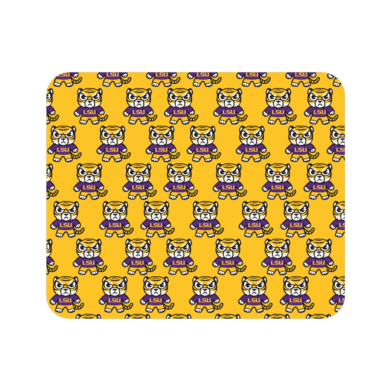 LSU Tigers Fabric Mouse Pad - Non-Slip Desk Accessory for Gaming & Office Work | Louisiana State University Merchandise | Tokyodachi Mascot Design | Perfect for Dorm, Home & Office Setup