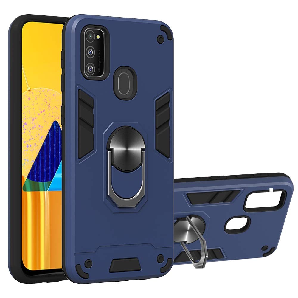 FUROPNGSHU 2-in-1 Armor Series Phone Case for Samsung Galaxy M30s - PC + TPU Protective Cover with Ring Holder | Shockproof & Anti-Scratch | Perfect for Work, Travel & Outdoor Activities