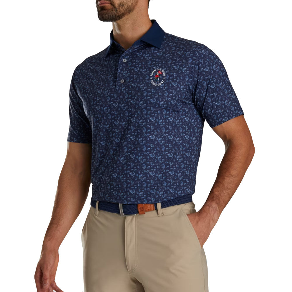 FootJoy 2024 U.S. Open Pine Men's Performance Golf Polo Shirt - Moisture Wicking & UV Protection for Summer Golf Tournaments & Casual Wear