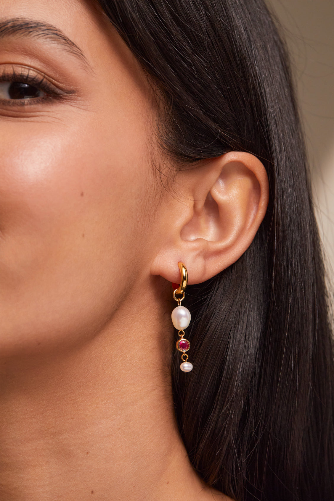 Elegant Pearl CZ Drop Hoop Earrings for Women - Fashion Jewelry Gift for Wedding, Party & Everyday Wear
