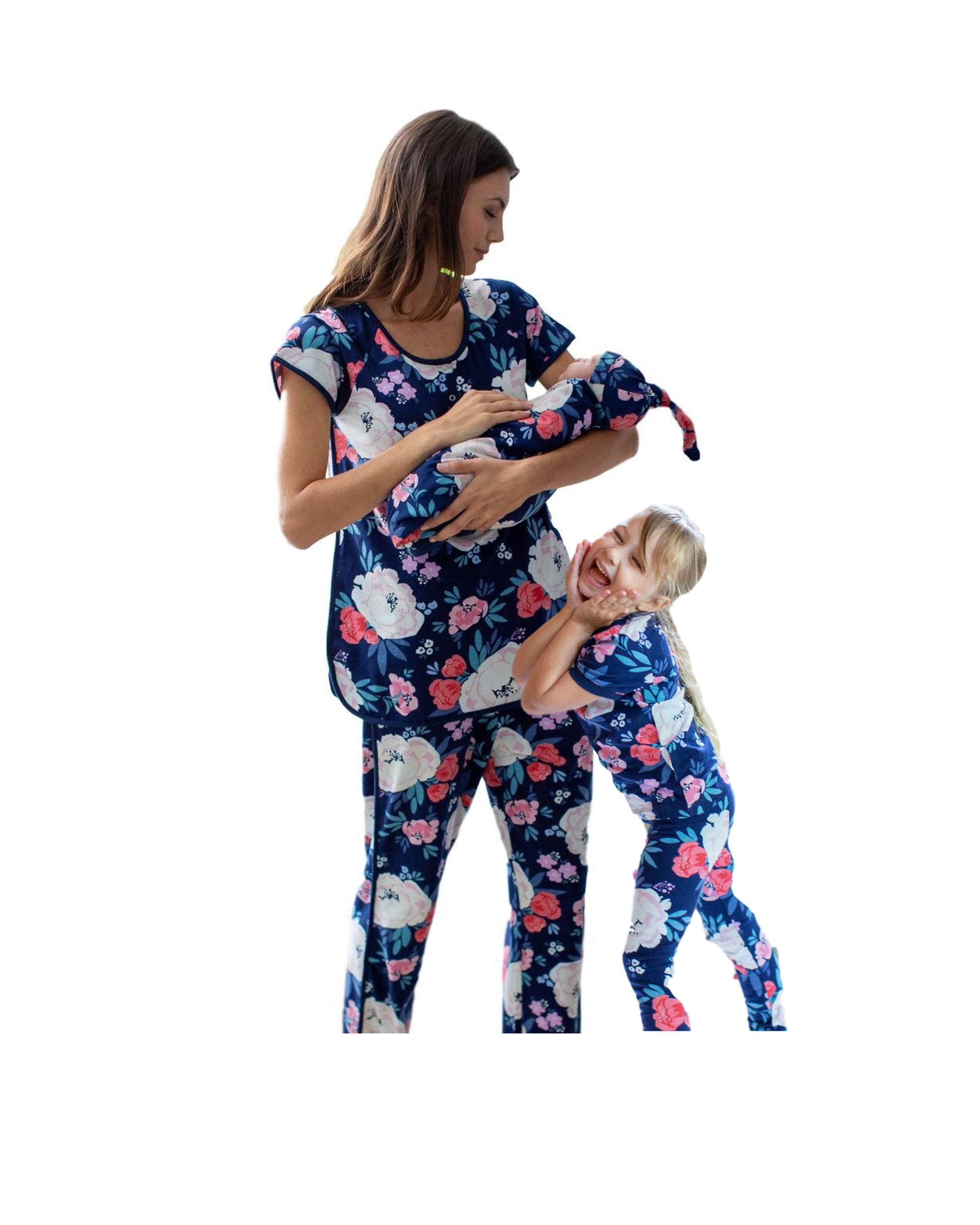 Baby Be Mine Matching Mom Pajamas & Big Sister Pajama Set with Swaddle Blanket - Mommy & Me Family Pajamas (Large/3 Years, Annabelle) - Perfect for Family Photos, Christmas Morning & Newborn Bonding