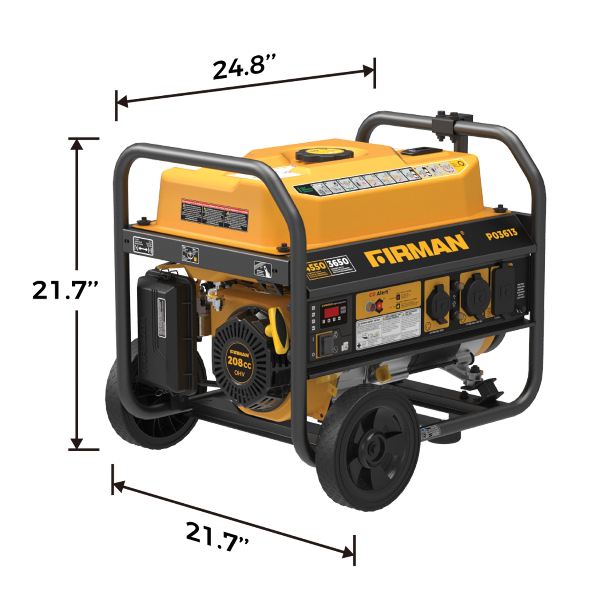 4550W Portable Gas Generator with Recoil Start & CO Alert - 120V Power for Camping, Emergencies & Outdoor Events