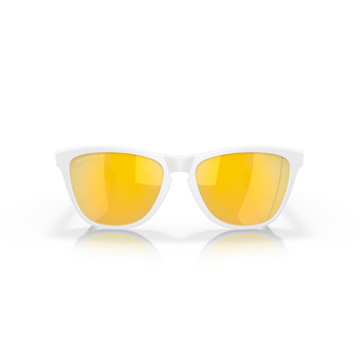 Oakley Frogskins Sunglasses - Matte White Frame with Prizm 24K Polarized Lenses (Low Bridge Fit) - Model 0OO9245 9245D9 - Perfect for Outdoor Sports, Driving & Fashion