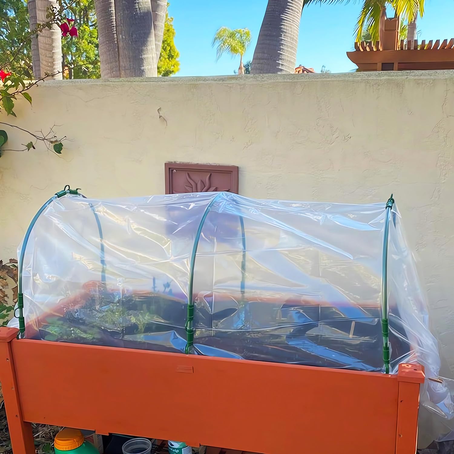 Mini Greenhouse Tunnel Kit for Outdoor Gardening - Portable Small Greenhouse with Hoops for Plants, Vegetables & Herbs - Perfect for Backyard, Patio & Balcony Gardening