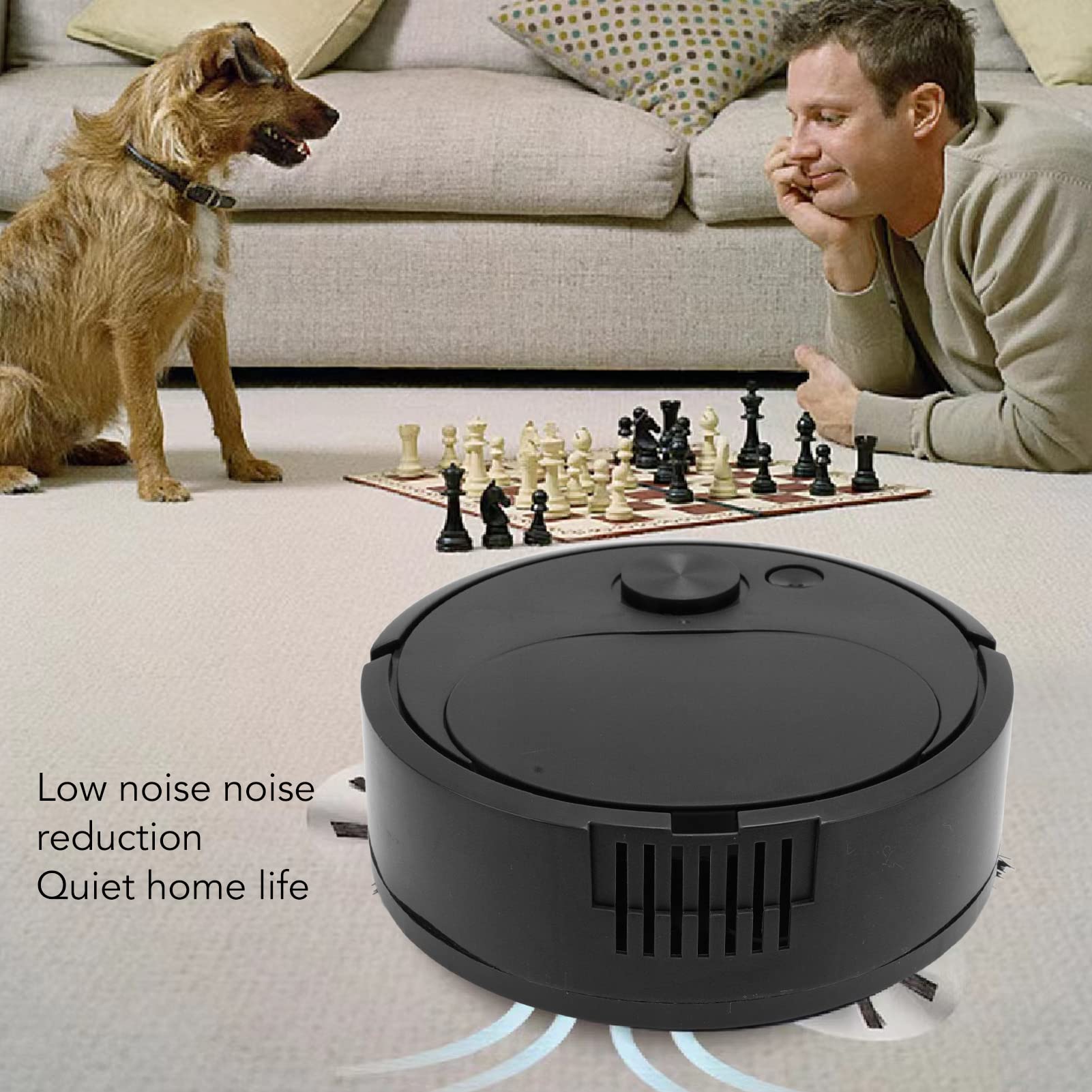 Pwshymi Smart Robot Vacuum Cleaner with USB Charging - Mini, Multifunctional for Hardwood Floors, Tile & Carpet - Black | Perfect for Home, Office & Pet Hair Cleaning | Shark Vacuum Alternative | Cordless Robotic Vacuum Cleaner