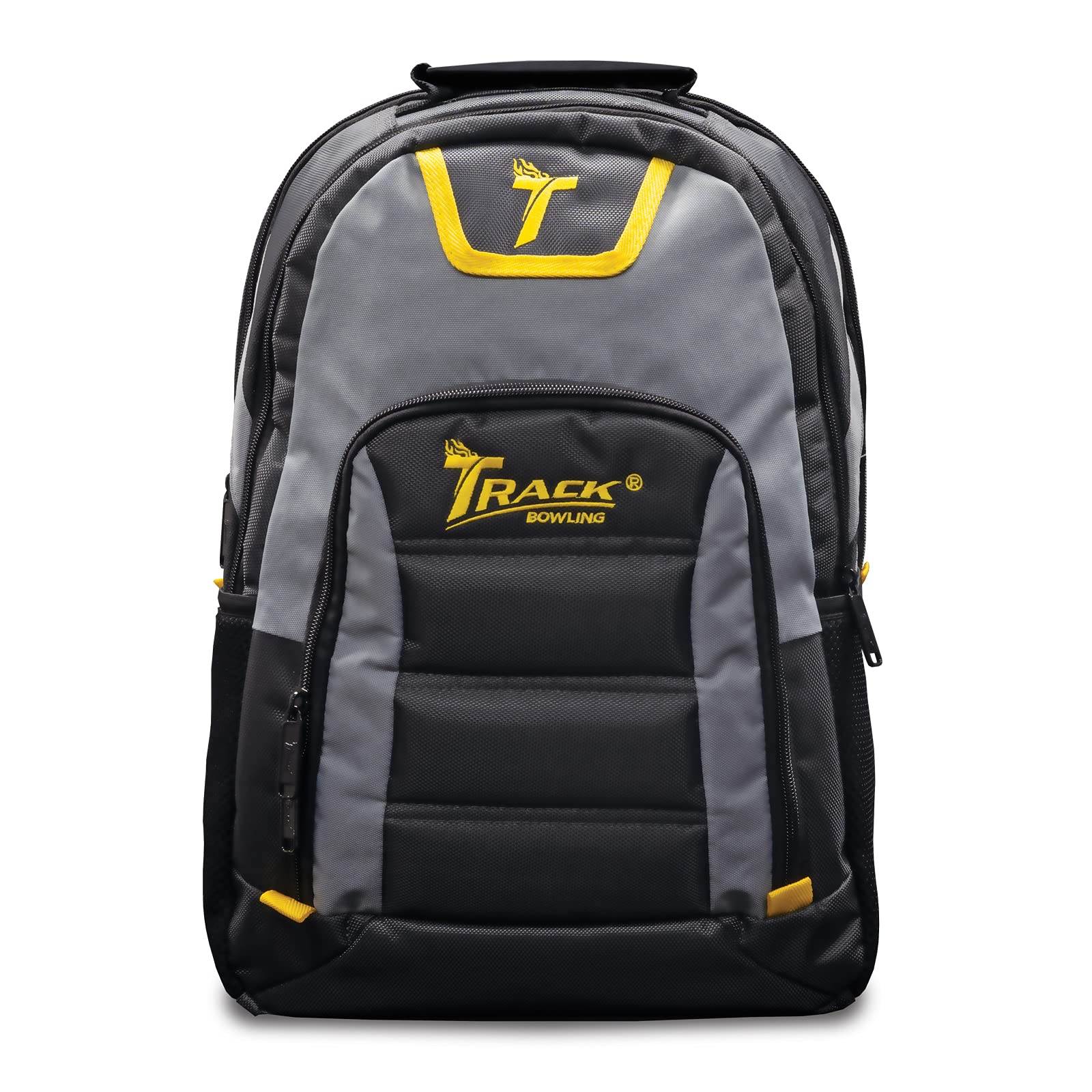 Track Select Backpack - Lightweight Durable Travel Backpack for Men & Women, Water-Resistant Grey/Yellow Hiking Backpack for School, Work, Gym & Outdoor Adventures