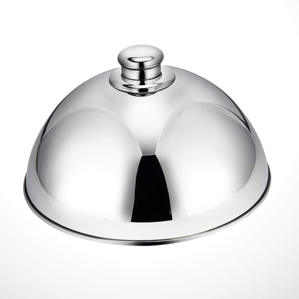 Stainless Steel Food Cover Dome - 12.5 Inch Silver Bead Steaming Lid for Serving Dishes, Griddle Accessories | Perfect for Buffets, BBQs, and Keeping Food Warm at Parties