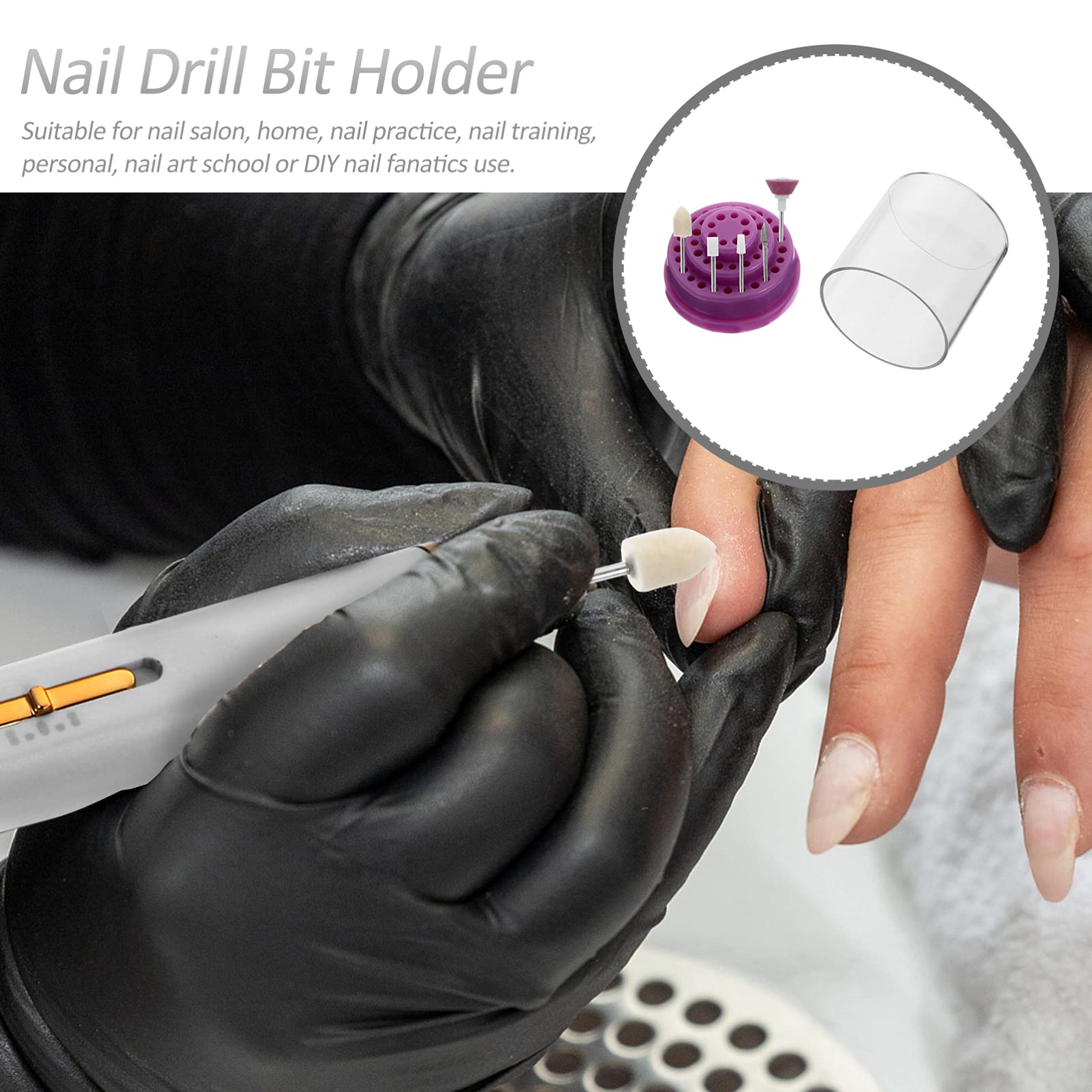 Professional Nail Drill Bit Organizer Case - Durable Storage Box for Salon & Home Use, Perfect for Grinding Heads, Drill Bits & Manicure Tools | Compact & Portable Design for Easy Organization